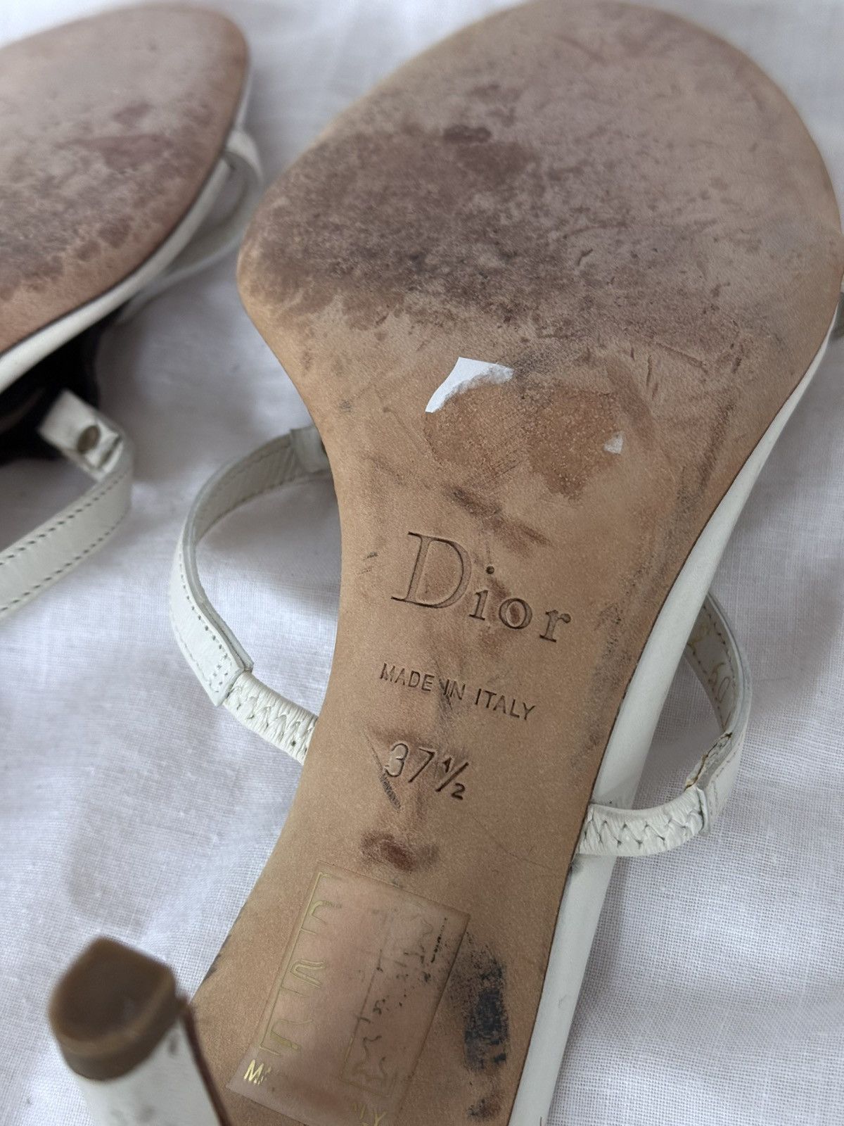 Dior Christian Dior White Leather Mules Sandals Size US 7.5 / IT 37.5 - 13 Thumbnail