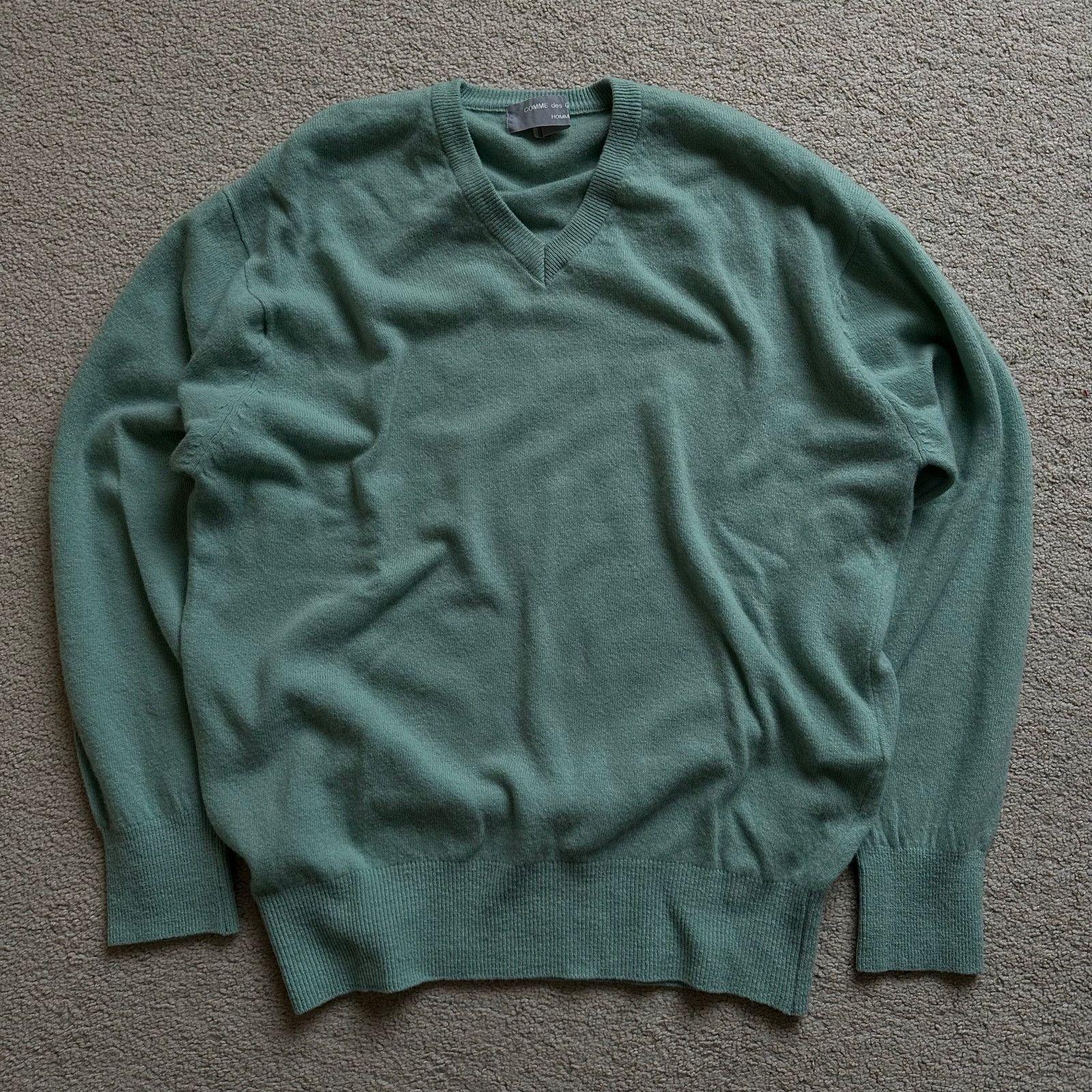 Comme des Garcons × Comme des Garcons Homme Comme Des Garcons Homme 80's Wool V-Neck Sweater HN-050140 Size US L / EU 52-54 / 3 - 1 Thumbnail