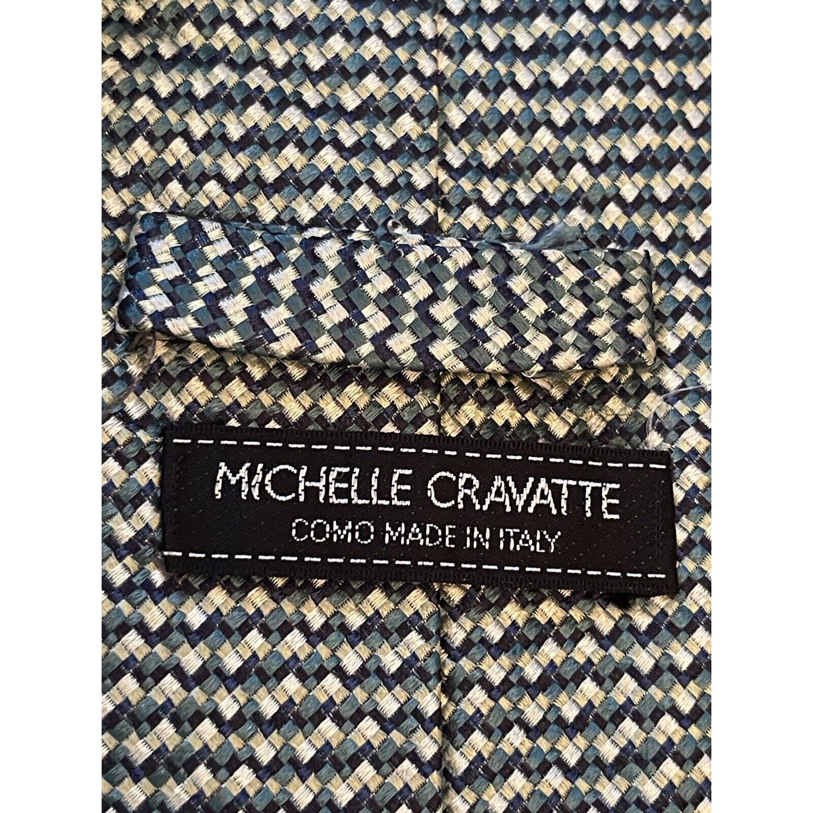 Other Michelle Cravatte Como Green Blue 100% Silk Made In Italy Size ONE SIZE - 9 Thumbnail