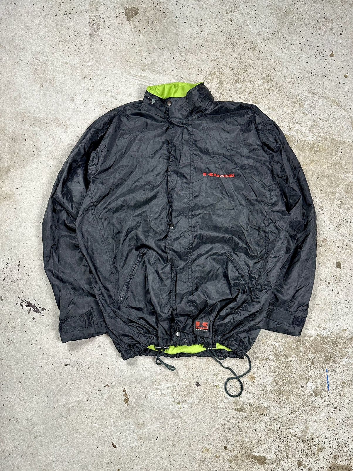 Japanese Brand × Vintage Vintage Y2K Kawasaki Black Track Jacket Light Racing rare Size US L / EU 52-54 / 3 - 1 Thumbnail