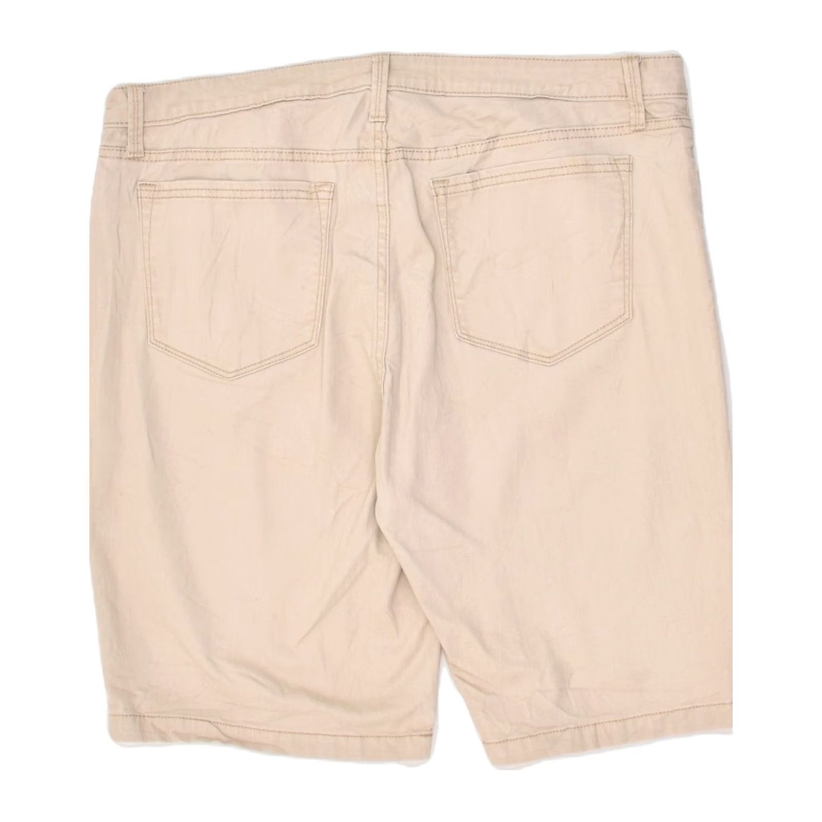 Lee LEE Womens Mid Rise Bermuda Shorts Beige Cotton US 18 2XL W36 Size 40" / US 18 - 2 Thumbnail