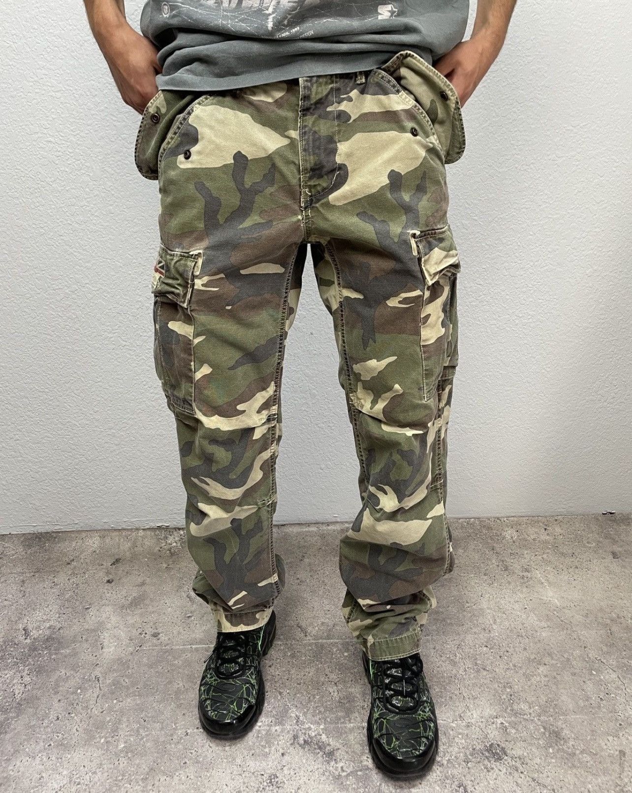 Vintage Polo Ralph Lauren Camo Cargo Pants 00s Military