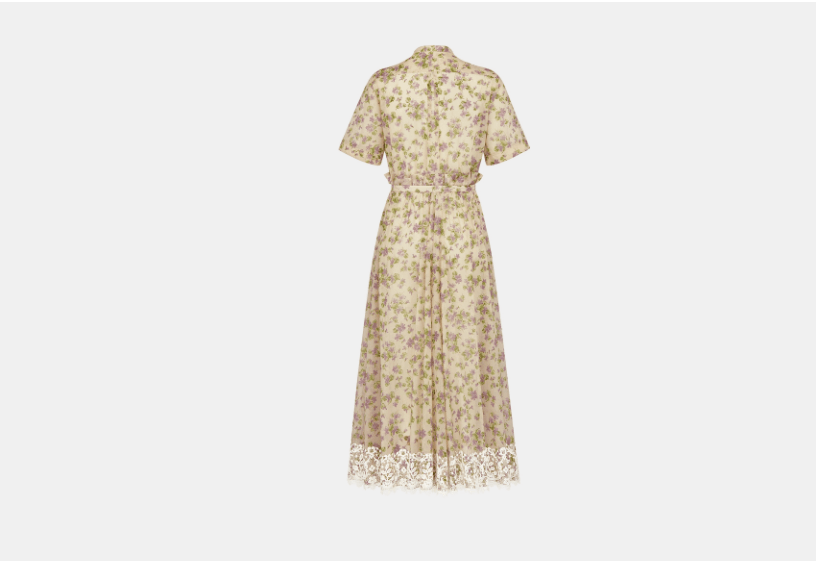 Dior o1w1db10525 321R08 Midi Dress in Multicolor Size L / US 10 / IT 46 - 2 Thumbnail