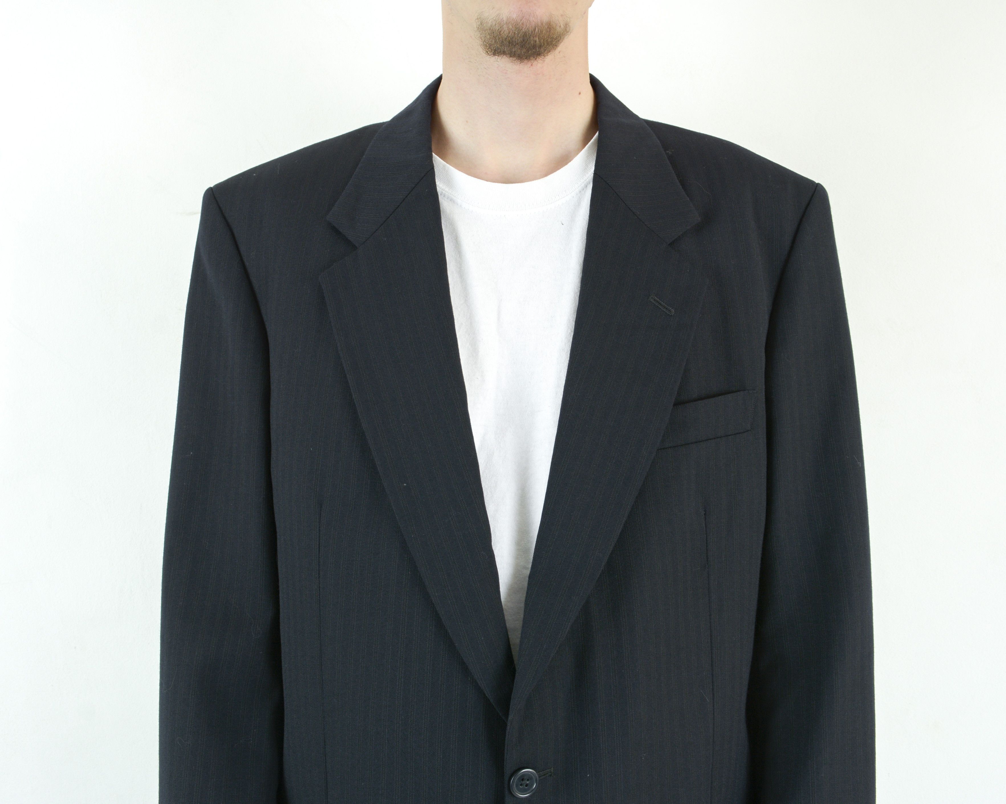 Cerruti 1881 W19 Nino Cerruti L Blazer Jacket Suit Coat Pinstriped Wool Size 42R - 4 Thumbnail
