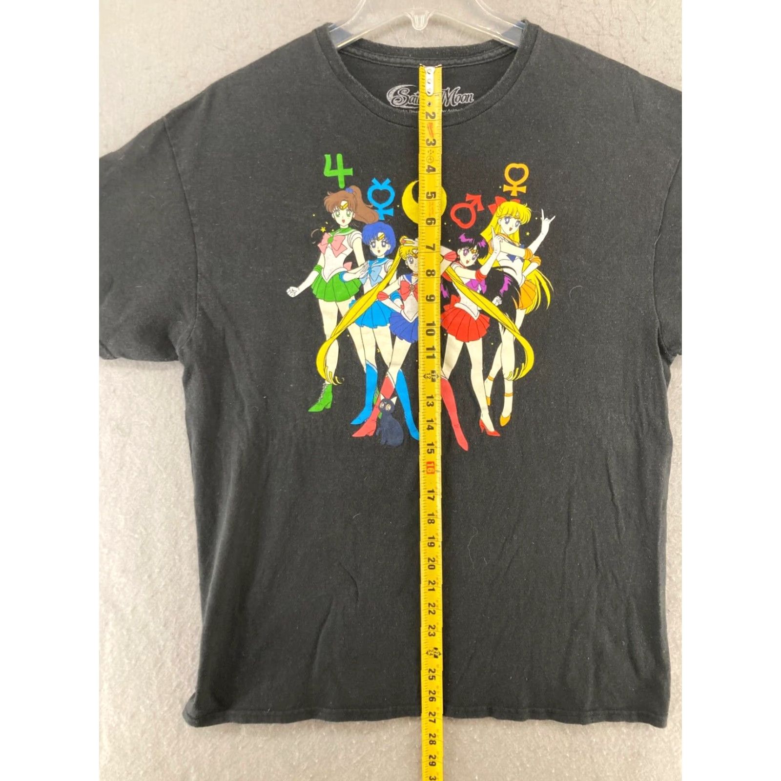 Venus Sailor Moon Women's T-Shirt Large Black Anime Cartoon Graphic Print Crew Neck Casual Cotton Summer 90s Mens Size L / US 10 / IT 46 - 3 Thumbnail