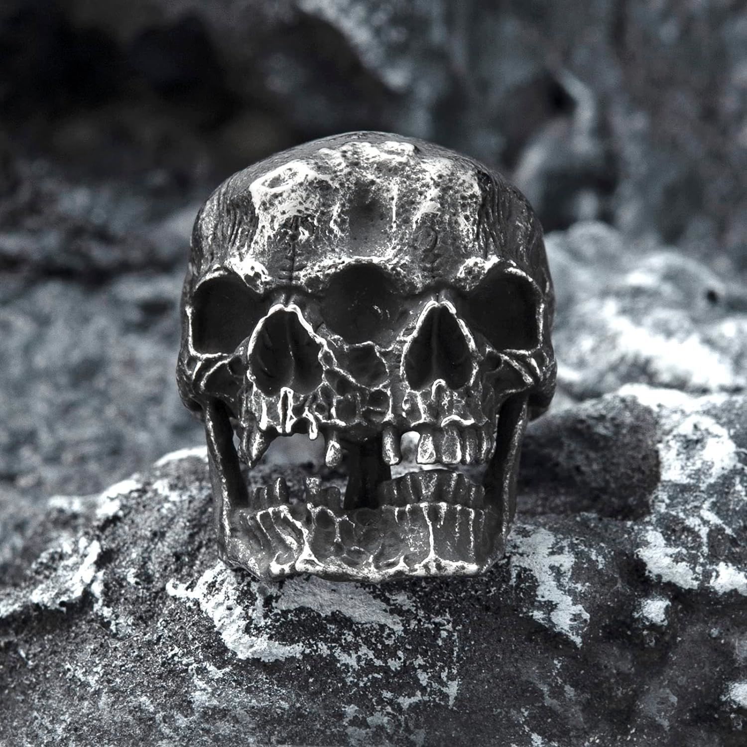 Jewelry Skull Design Jewelry Rings Open Size Chrome Ring (Size 7-13) Size ONE SIZE - 4 Thumbnail