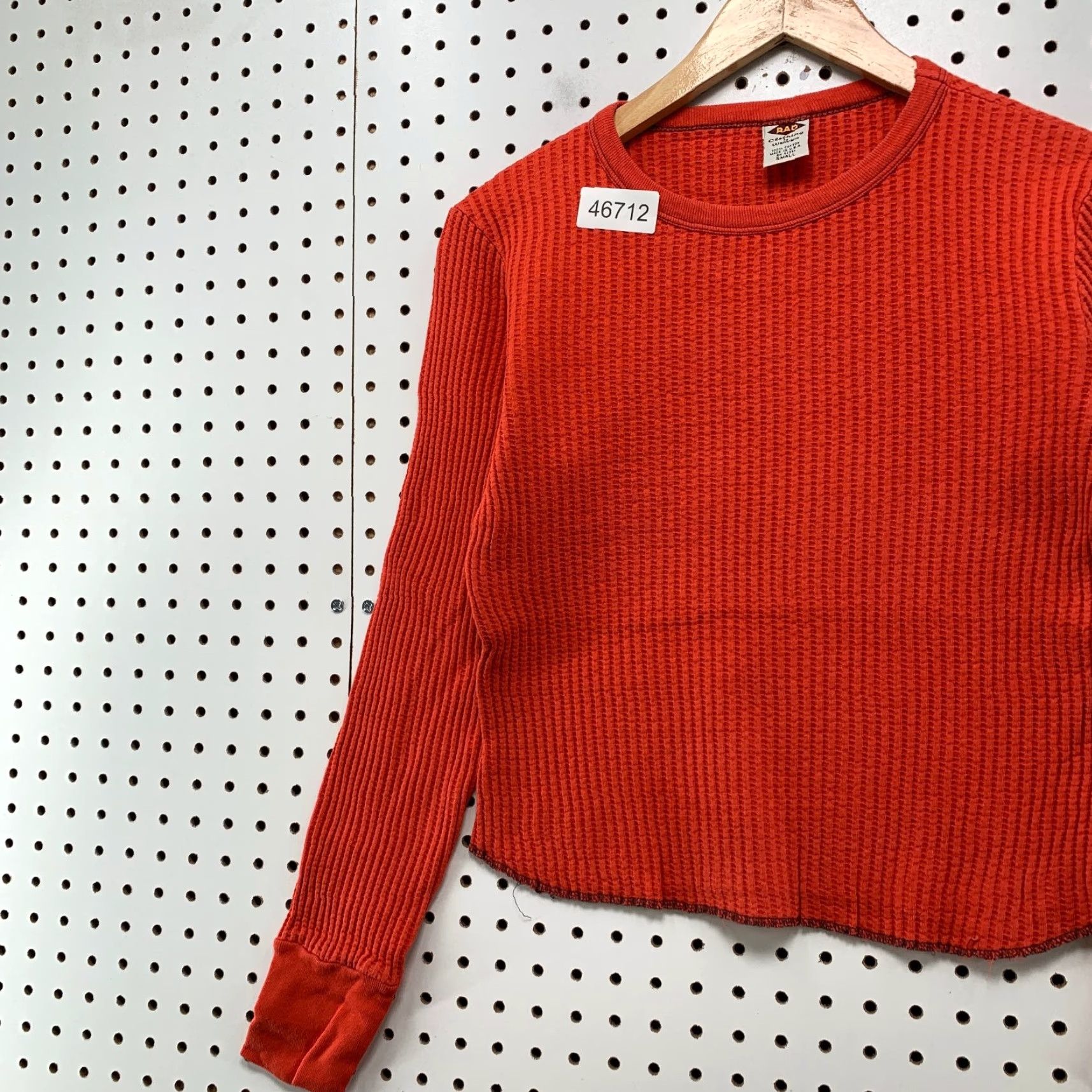 Rado VINTAGE RAD Weavers Thermal Top Womens Small Red Made In Usa Waffle Knit Shirt Size S / US 4 / IT 40 - 5 Thumbnail