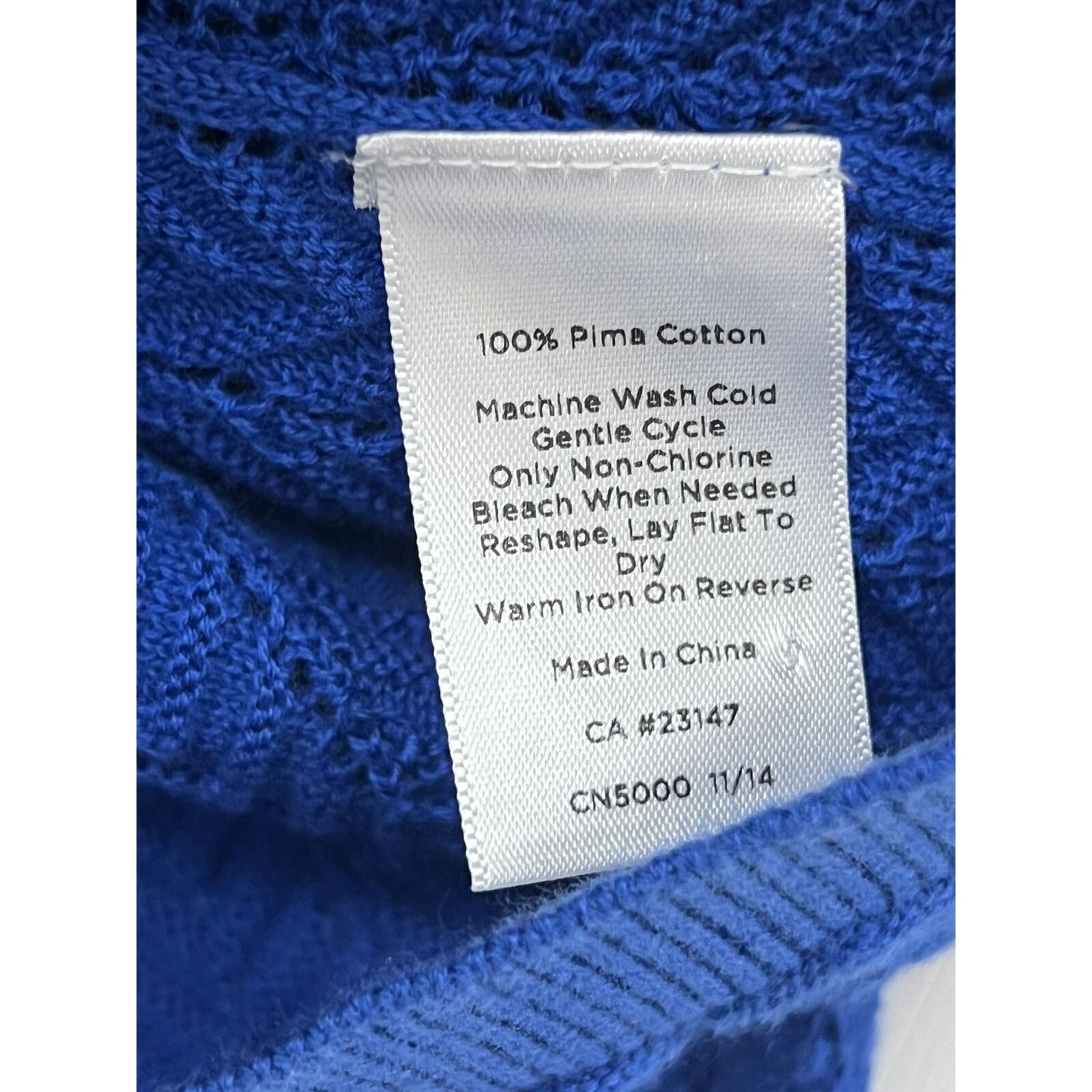 Robert Talbott Talbots 100% Pima Cotton Cardigan XL Royal Blue A001481 Size XL / US 12-14 / IT 48-50 - 6 Thumbnail