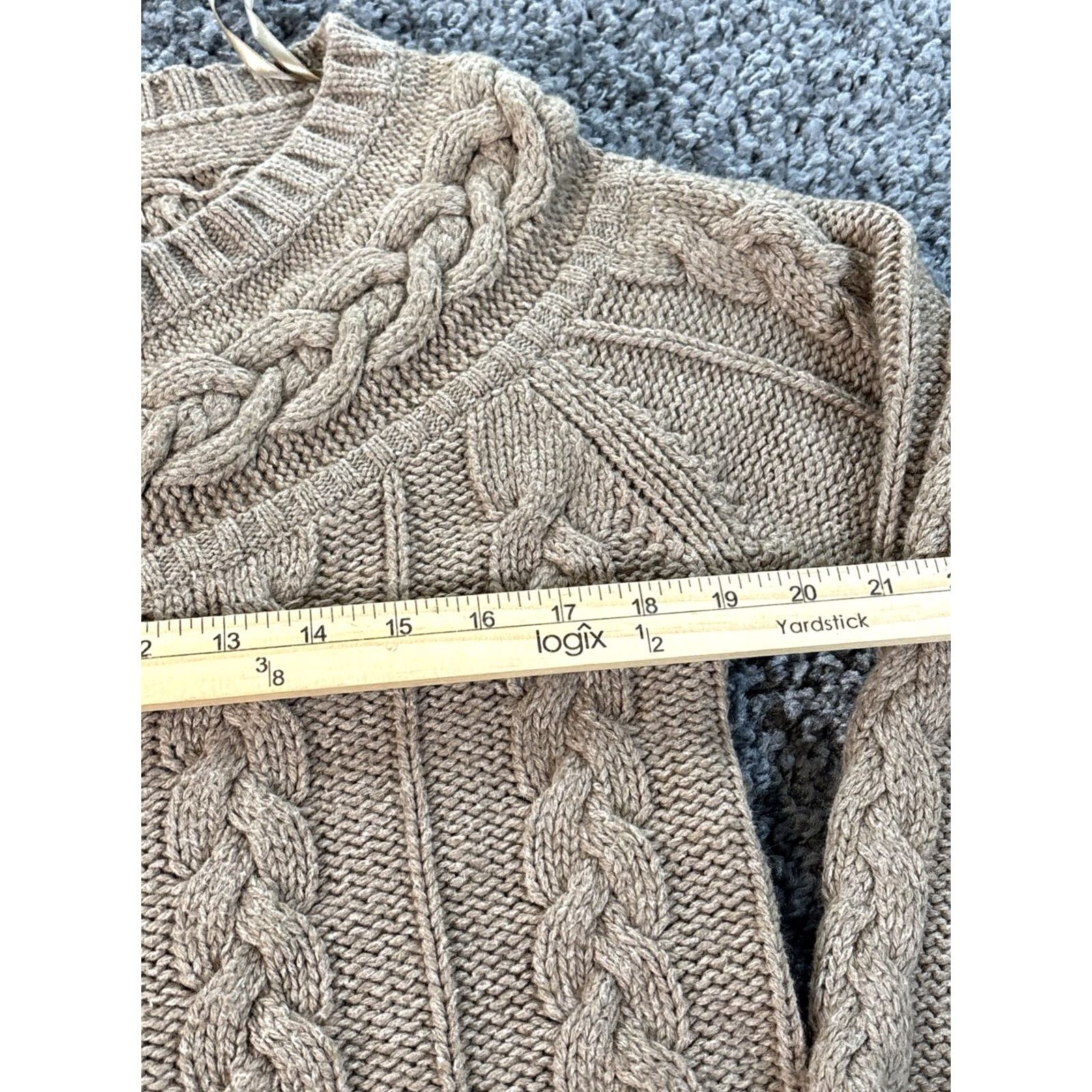 Old Navy VINTAGE Old Navy Cardigan Sweater Womens Large L Brown Lambswool Fitted Crew Neck Knit Wool Cotton Chair? Size L / US 10 / IT 46 - 3 Thumbnail