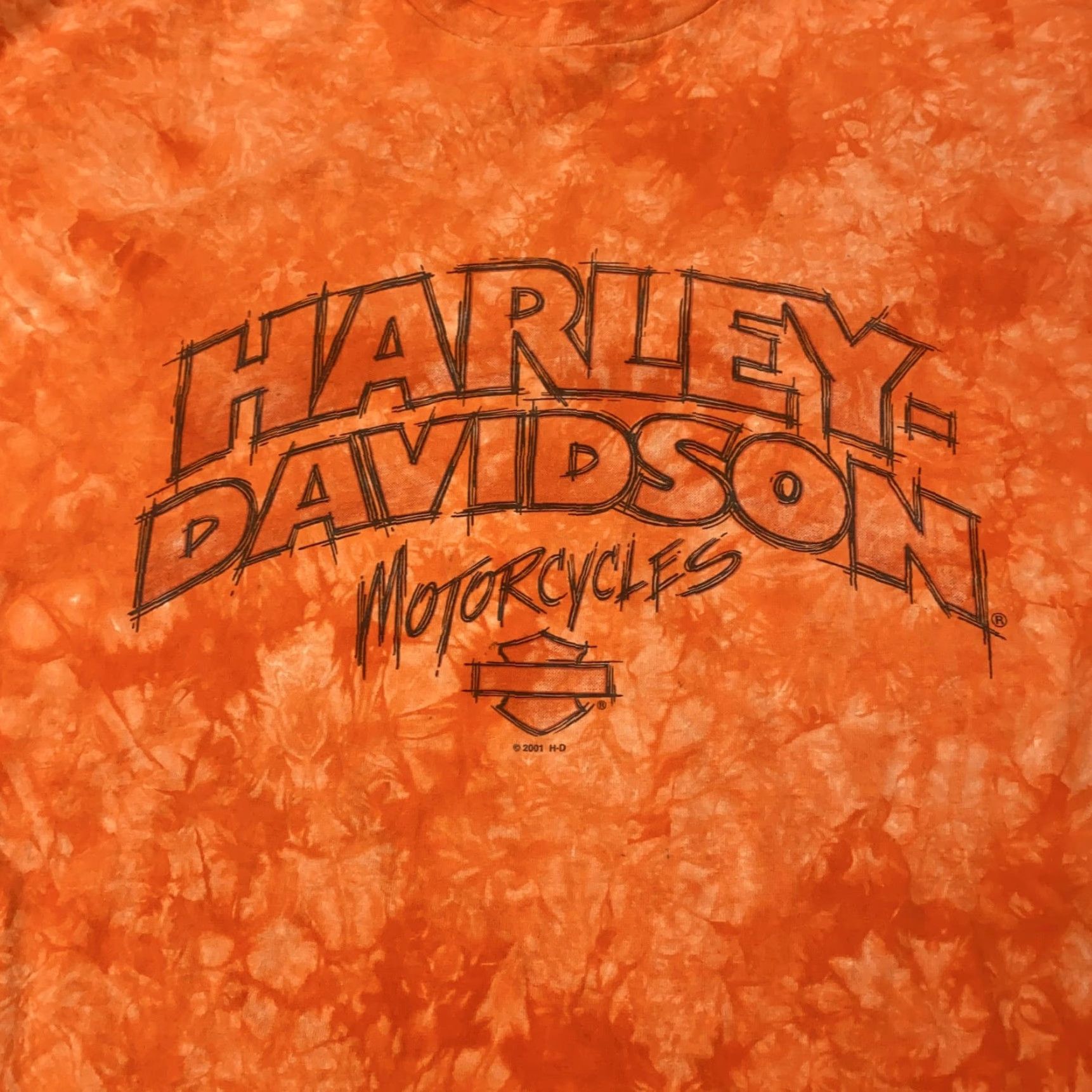 Harley Davidson VINTAGE Harley-Davidson T-Shirt Mens 3XL Short Sleeve Orange Tie Dye Motorcycle Florida 2001 Tee Size US XXL / EU 58 / 5 - 2 Thumbnail