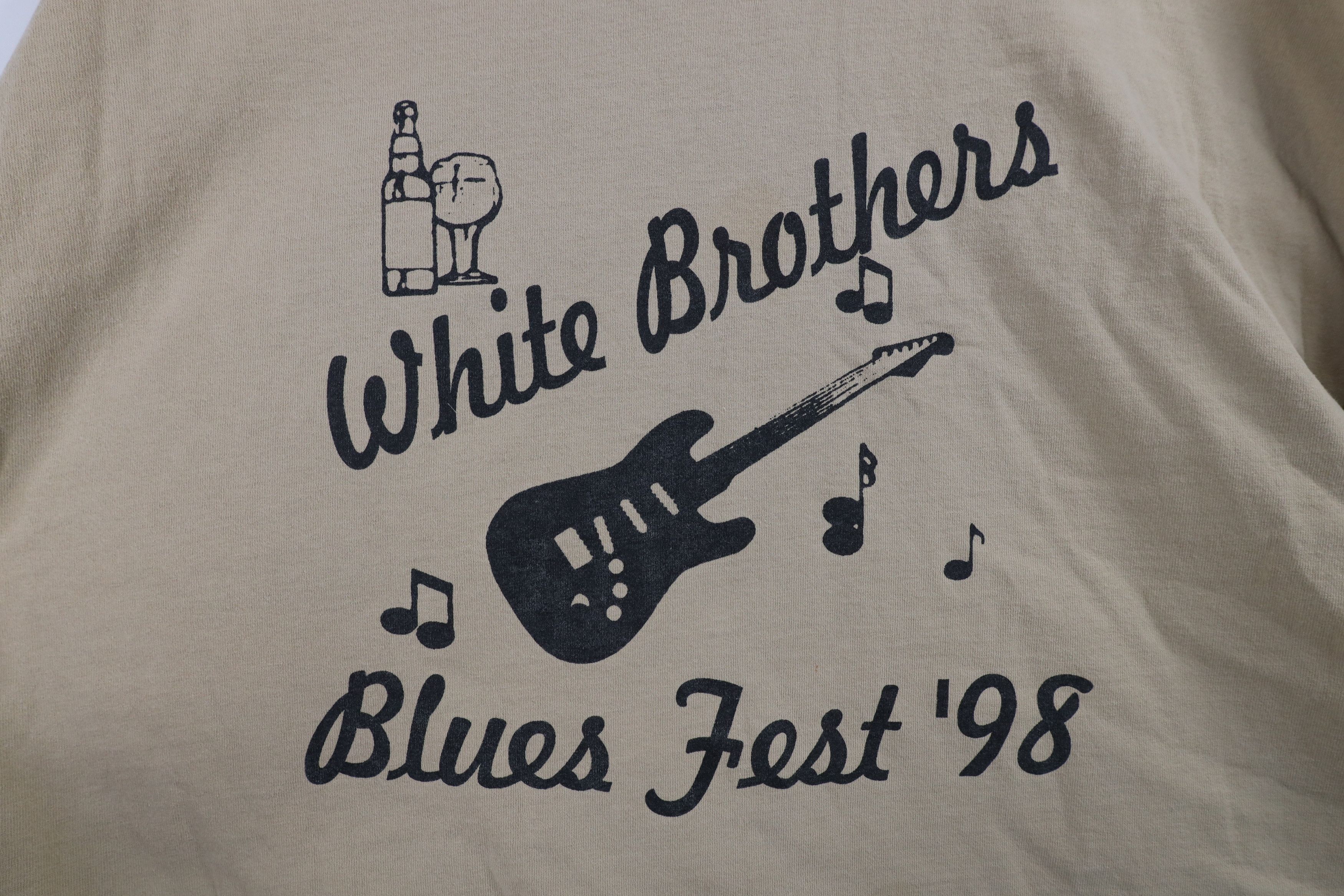 Vintage Vintage 90s White Brothers Blues Fest 1998 T-Shirt Beige Size US XL / EU 56 / 4 - 4 Thumbnail