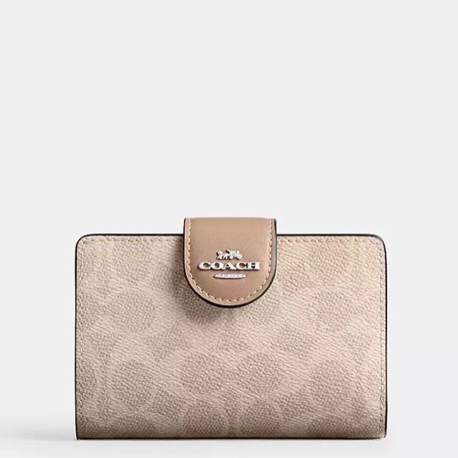 Coach NWT Coach Medium Corner Zip Wallet CW786 Silver/Sand/Taupe Size ONE SIZE - 4 Thumbnail