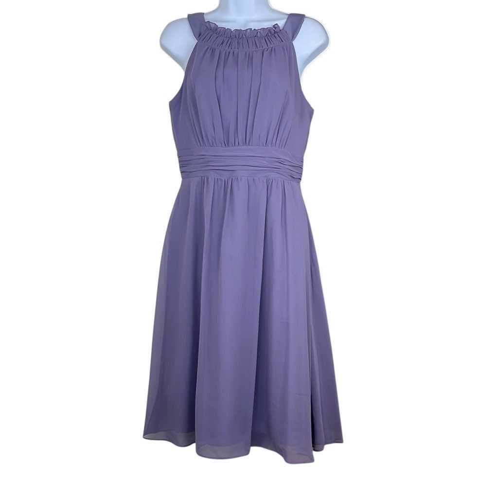 Other Alfred Angelo Womens 8 Purple Organza Fit N Flare Bridesmaid Size M / US 6-8 / IT 42-44 - 1 Thumbnail