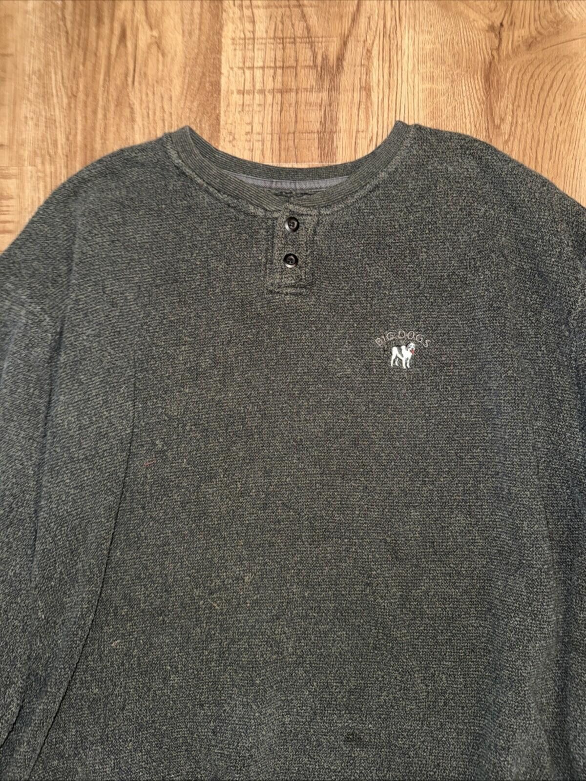 Big Dogs Vintage Big Dogs Sweater, Crew Neck Henley Sweatshirt 2xl Size US XXL / EU 58 / 5 - 3 Thumbnail
