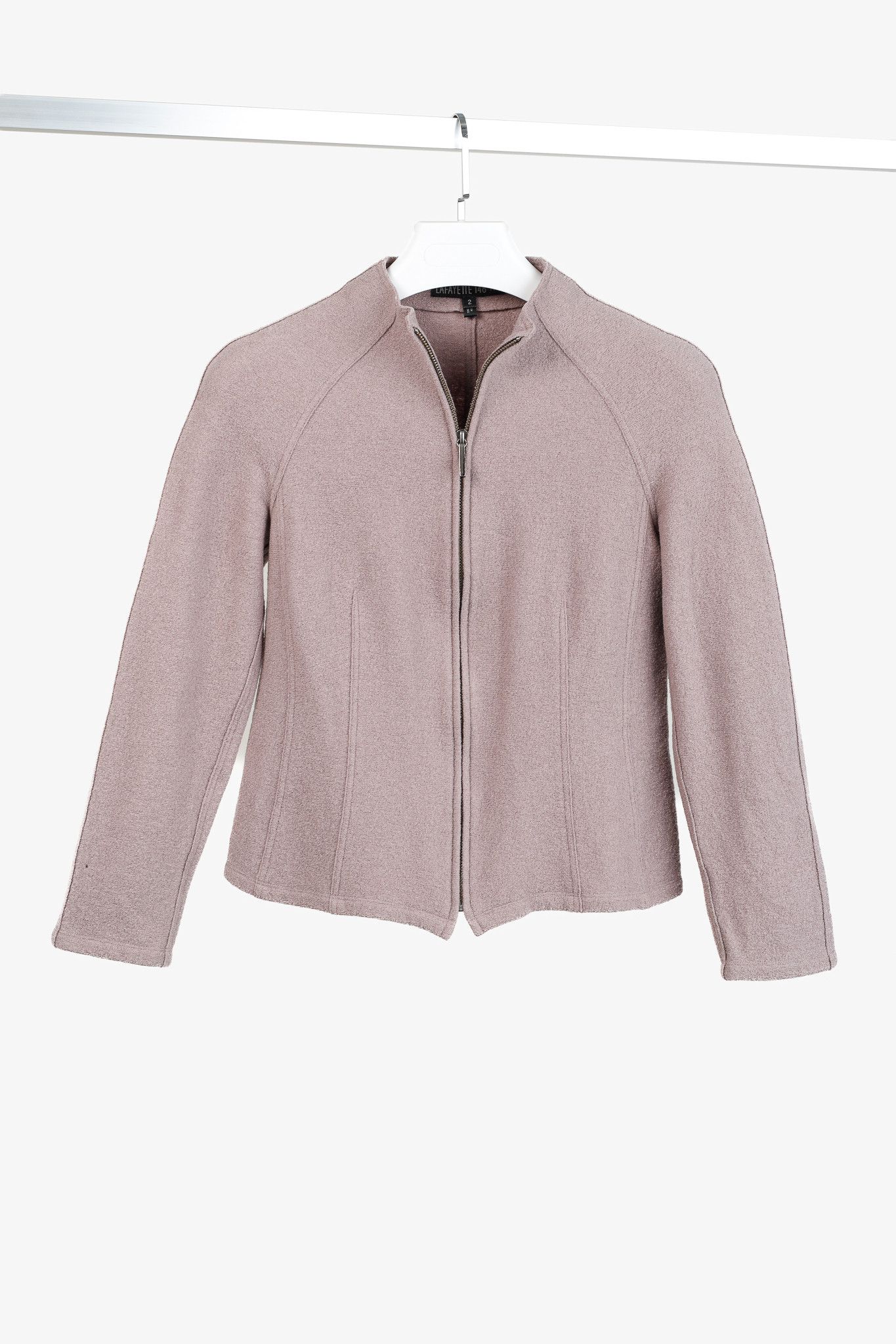 Lafayette 148 Lafayette 148 Lavender Boiled-Wool Zip Jacket Size XS / US 0-2 / IT 36-38 - 1 Thumbnail