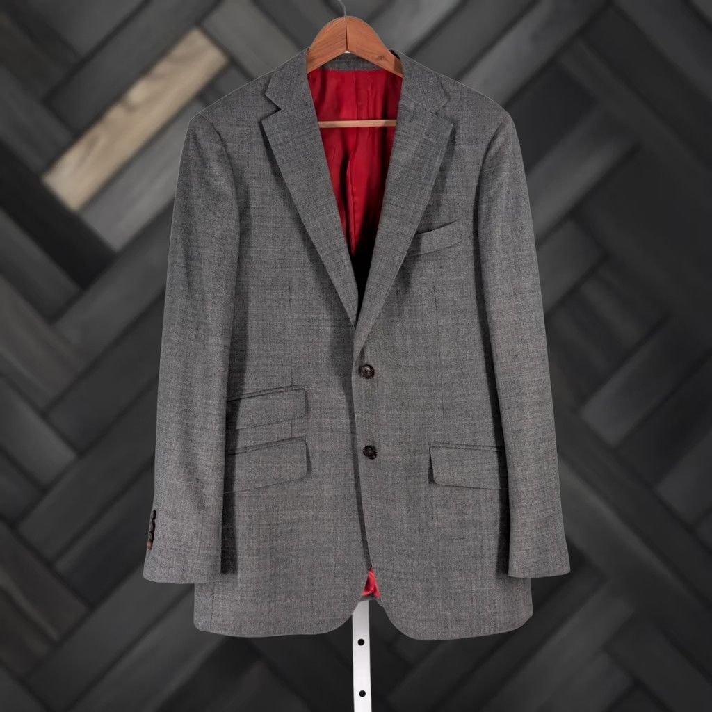 Suitsupply Suitsupply Sienna Blazer Sport Coat 52R Grey Reda Super 130s Wool Jacket Mens Blazer Sport Coat Wool Gray 42R 52 Regular Suit Jacket Suitsupply Men Size 52R - 1 Thumbnail
