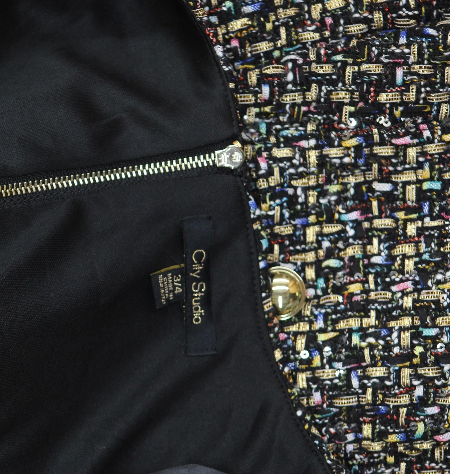 Other Nwt City Studio V Neck Sleeveless Dress Black Multi 3/4 Size M / US 6-8 / IT 42-44 - 4 Thumbnail