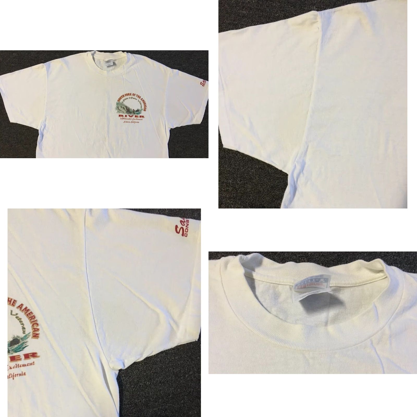 Vintage VINTAGE South Fork Whitewater Rafting Shirt XL Men T-Shirt 90s Grunge White Short Sleeve Beach Vintage 80s USA Rocky Marine Biker College Humor Size US XL / EU 56 / 4 - 8 Thumbnail