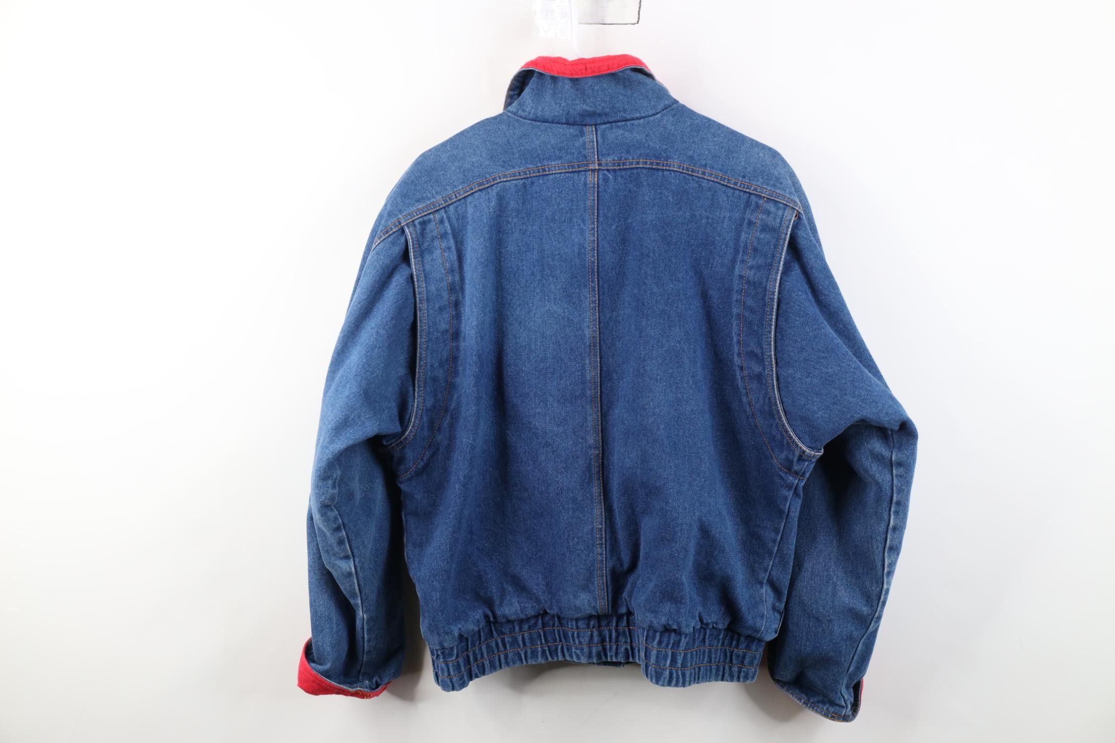 Vintage Vintage 80s 90s Streetwear Quilted Denim Jean Bomber Jacket Size M / US 6-8 / IT 42-44 - 15 Thumbnail