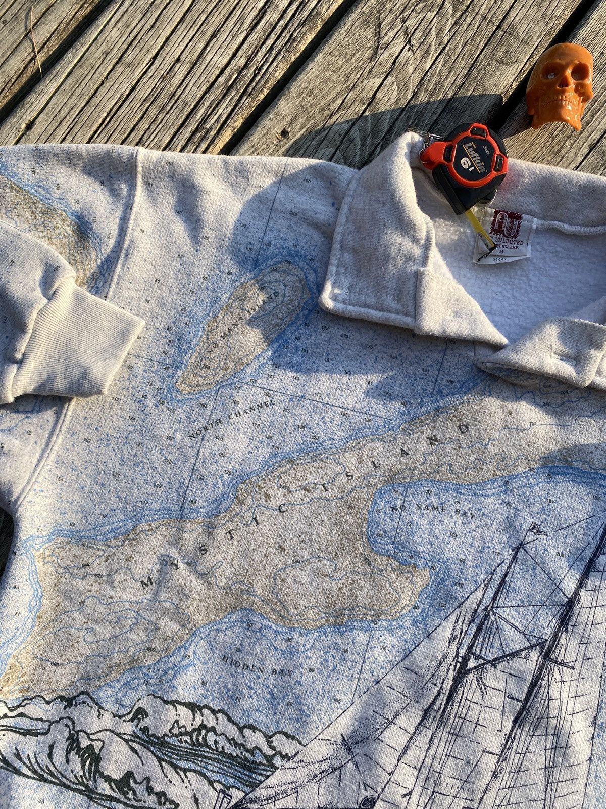 Vintage 90s New Jersey sailing map sweatshirt sz M Size US M / EU 48-50 / 2 - 3 Thumbnail
