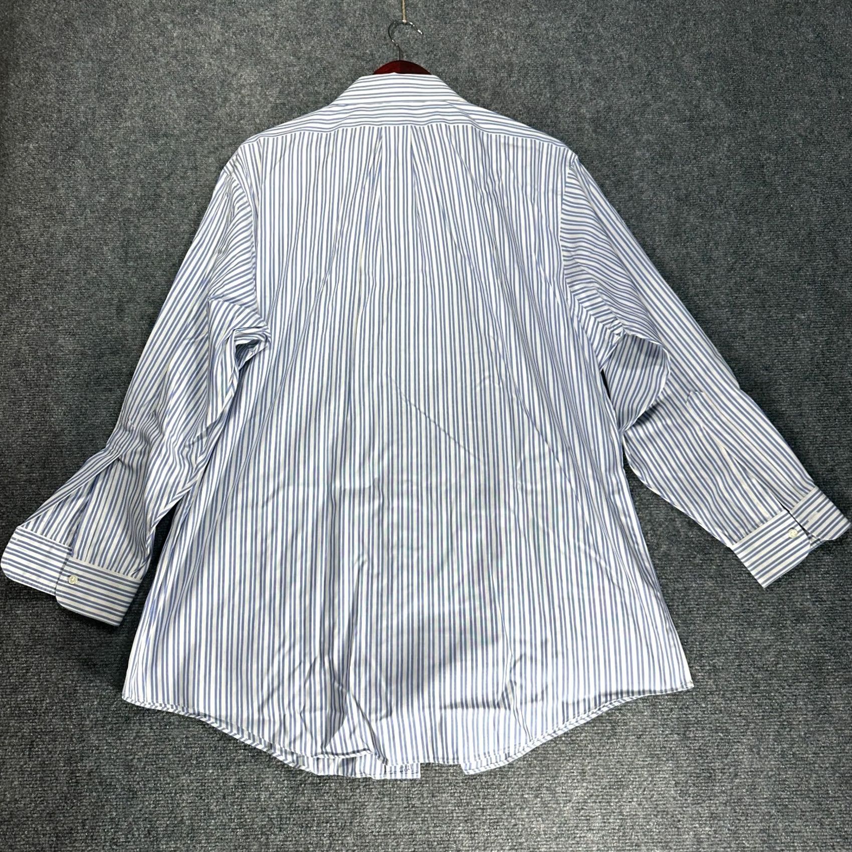 Brooks Brothers Brooks Brothers Shirt Slim 17.5 Blue White Stripe Non-Iron Button-Up Long Sleeve Collared Pocket Mens Regular Size 17.5 Cotton Size US XXL / EU 58 / 5 - 7 Thumbnail