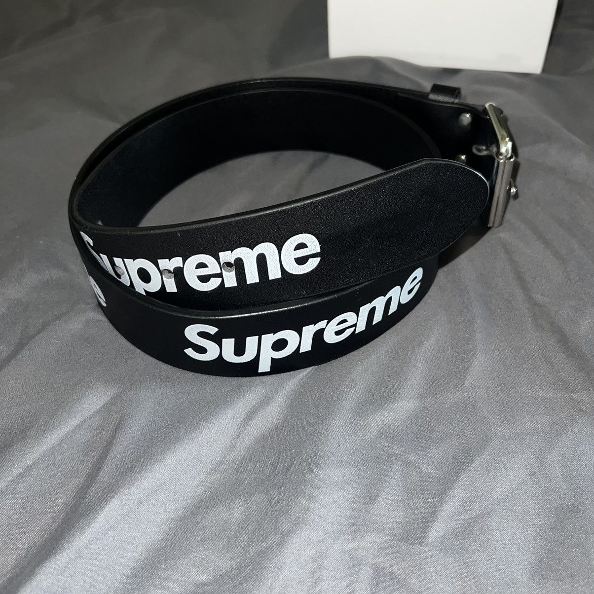 Supreme Supreme Repeat Leather Belt Black Size S/M | Grailed