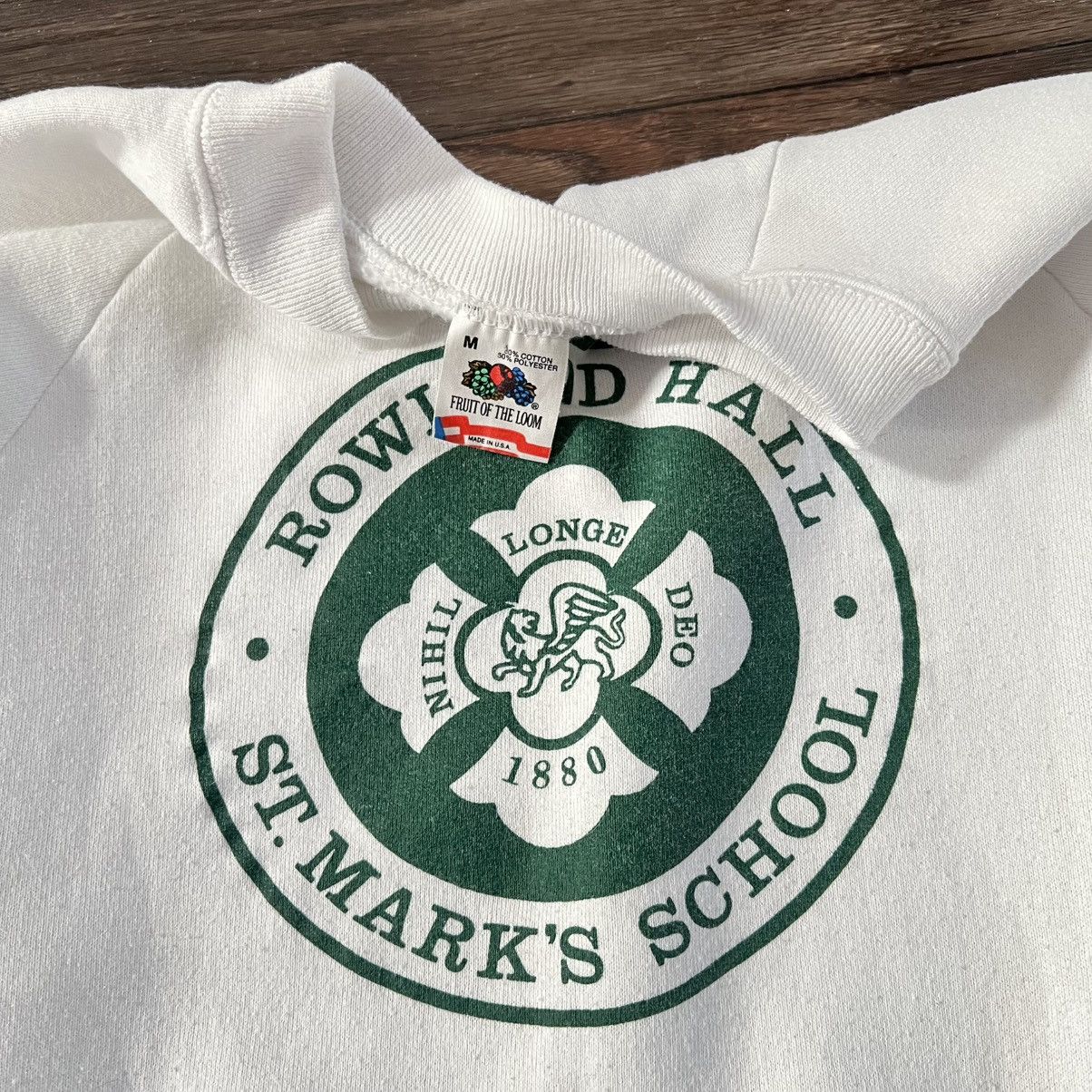Fruit Of The Loom 1970s /80s Raglan School Sweater Rowland High UT Size US M / EU 48-50 / 2 - 5 Thumbnail