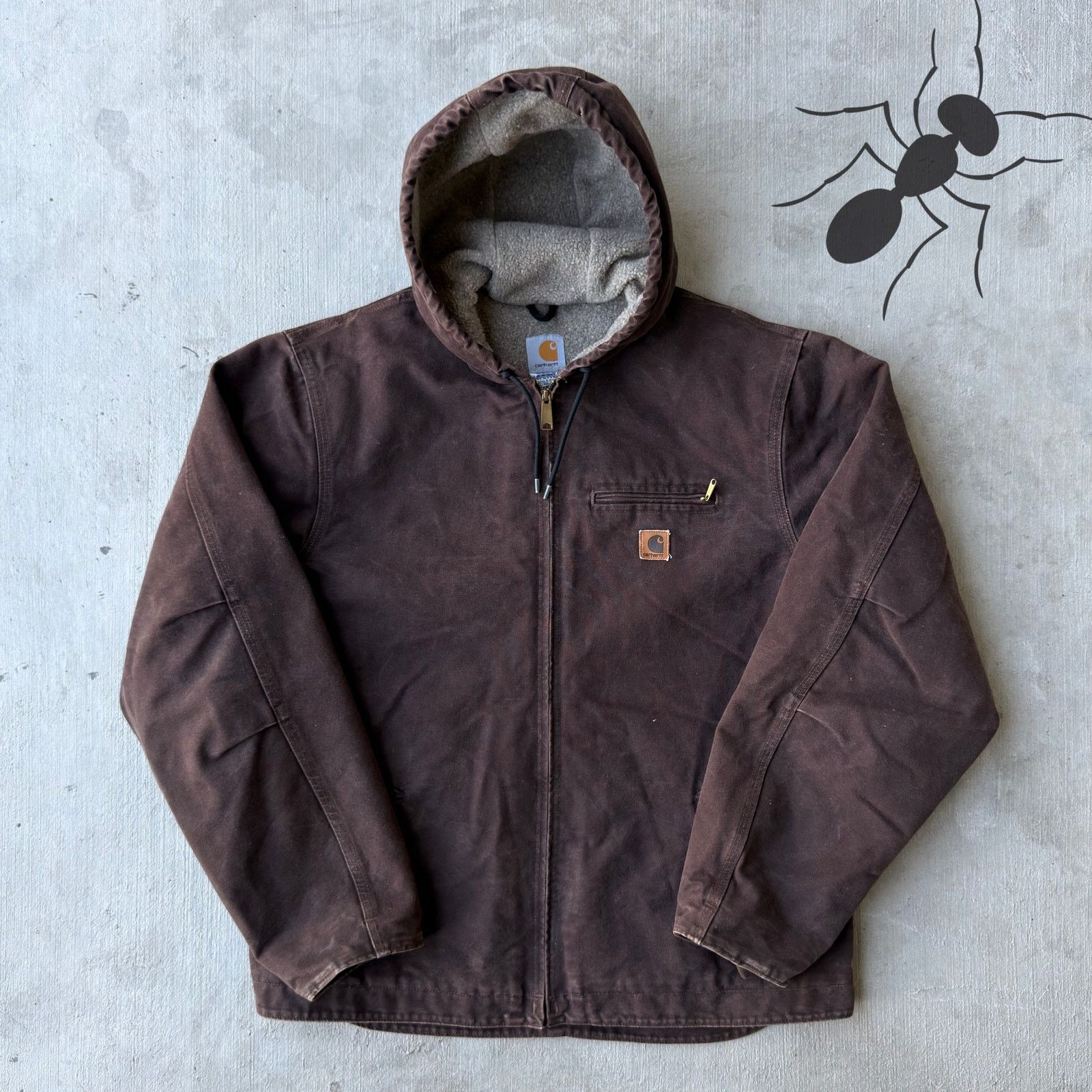 Carhartt × Vintage Carhartt J141 DKB brown Sierra hooded work wear jacket Size US XL / EU 56 / 4 - 1 Thumbnail