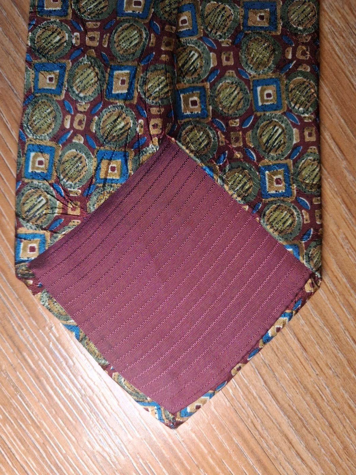 Ermenegildo Zegna Ermenegildo Zegna Silk Tie Red Geometric Made in Italy Wide Size ONE SIZE - 5 Thumbnail