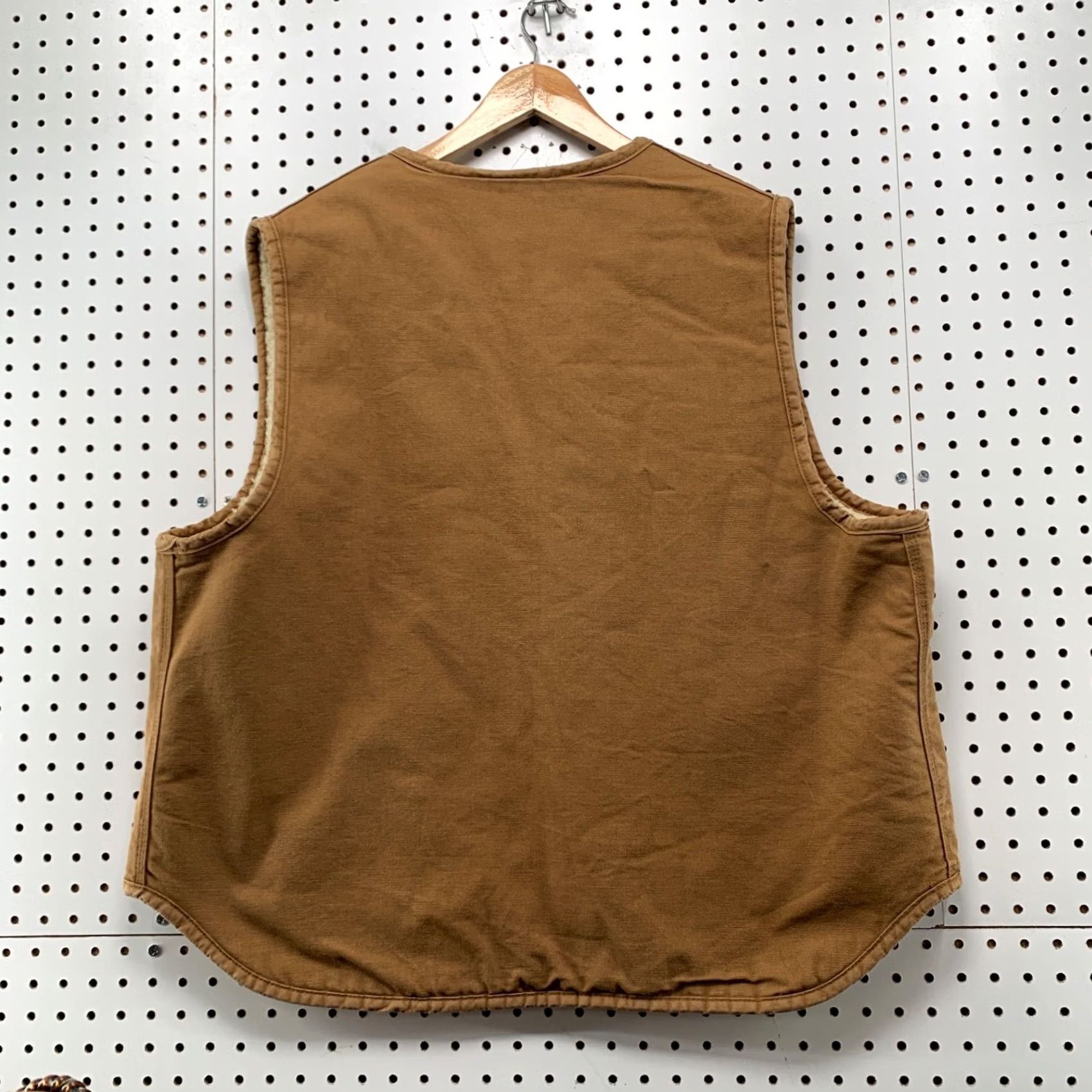 Carhartt VINTAGE Carhartt Vest Shirt Mens 2XL Tan Brown Canvas Sherpa 70s USA 6SV Bomber Workwear Casual Winter Fall Spring Mens Size US XXL / EU 58 / 5 - 2 Thumbnail