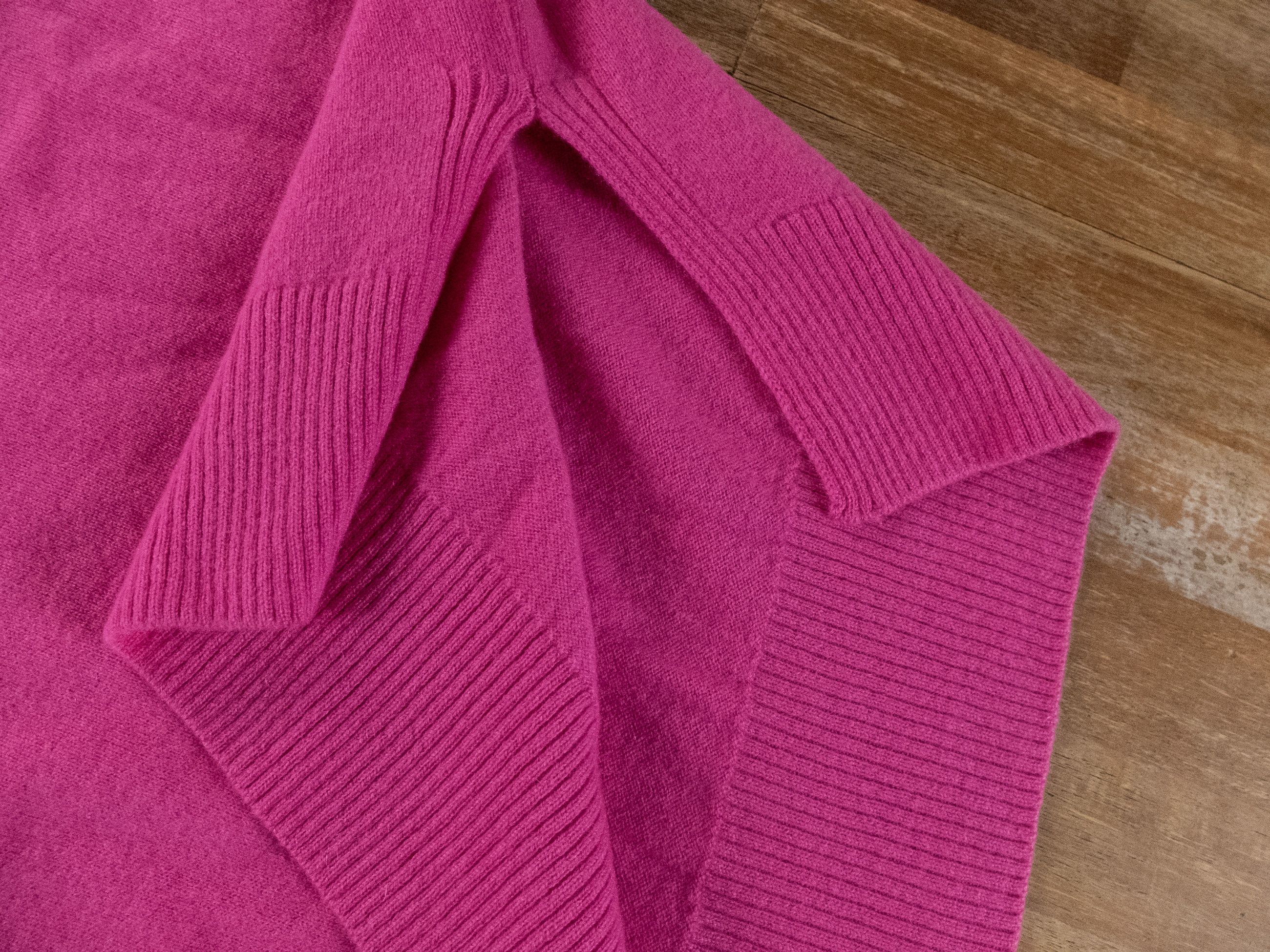 FALCONERI pink cashmere oversize side slit sweater Medium