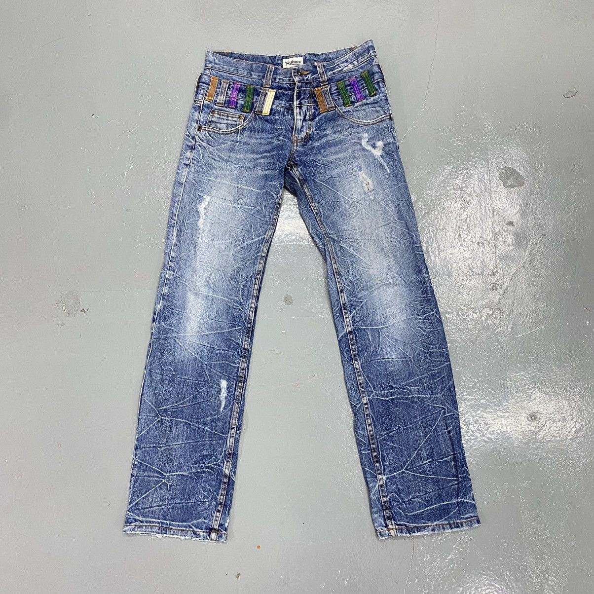 Hysteric Glamour Vintage Nylaus Double Waist Distressed Punk Bondage Jeans Size US 32 / EU 48 - 1 Thumbnail