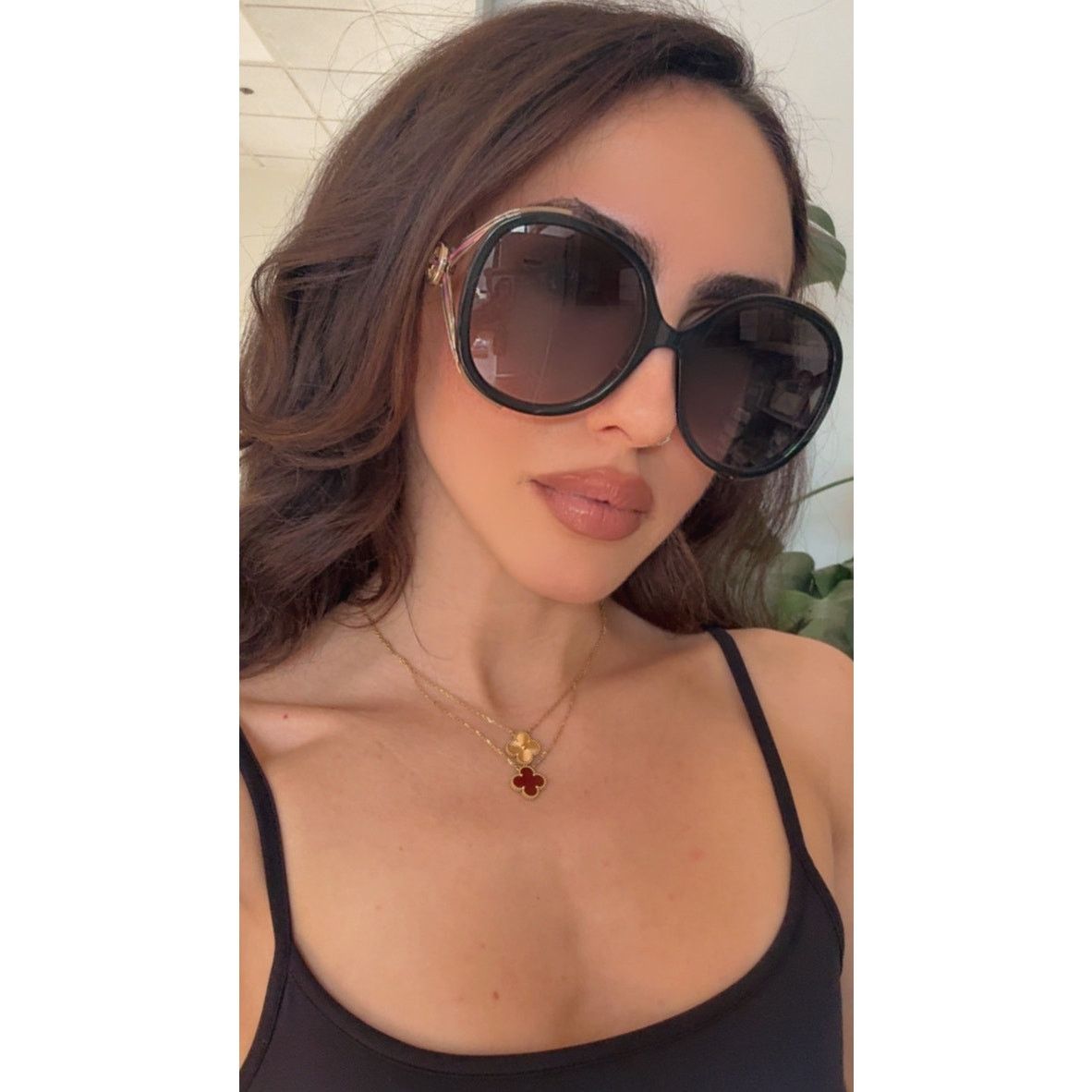 Gucci NEW Gucci GG0226SK Black Oval Oversized Sunglasses Size ONE SIZE - 2 Thumbnail