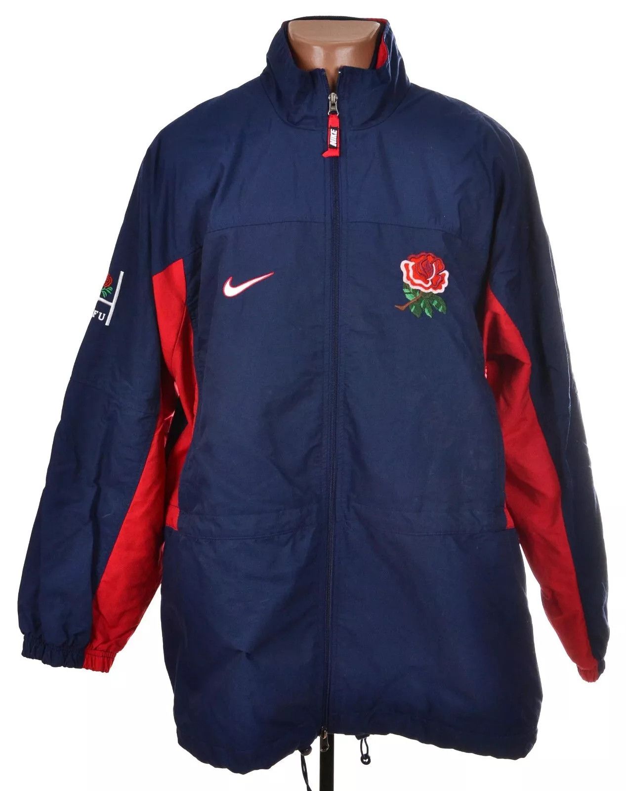 Nike ENGLAND 1996/1998 RUGBY UNION BENCH JACKET NIKE XL ADULT Size US XL / EU 56 / 4 - 1 Thumbnail