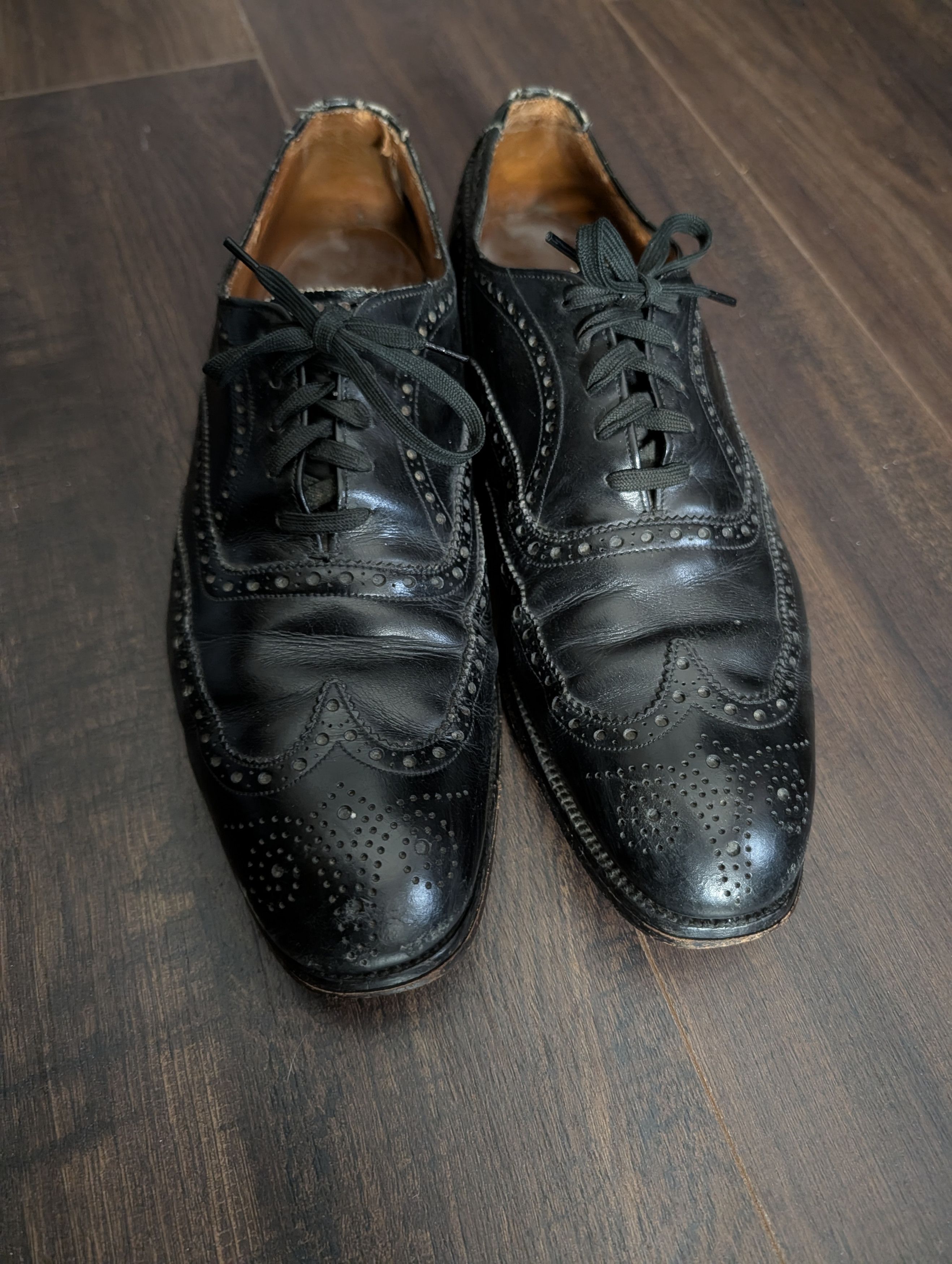 Brooks Brothers BROOKS ENGLISH Black leather Oxford wingtip brogues Size US 9.5 / EU 42-43 - 3 Thumbnail