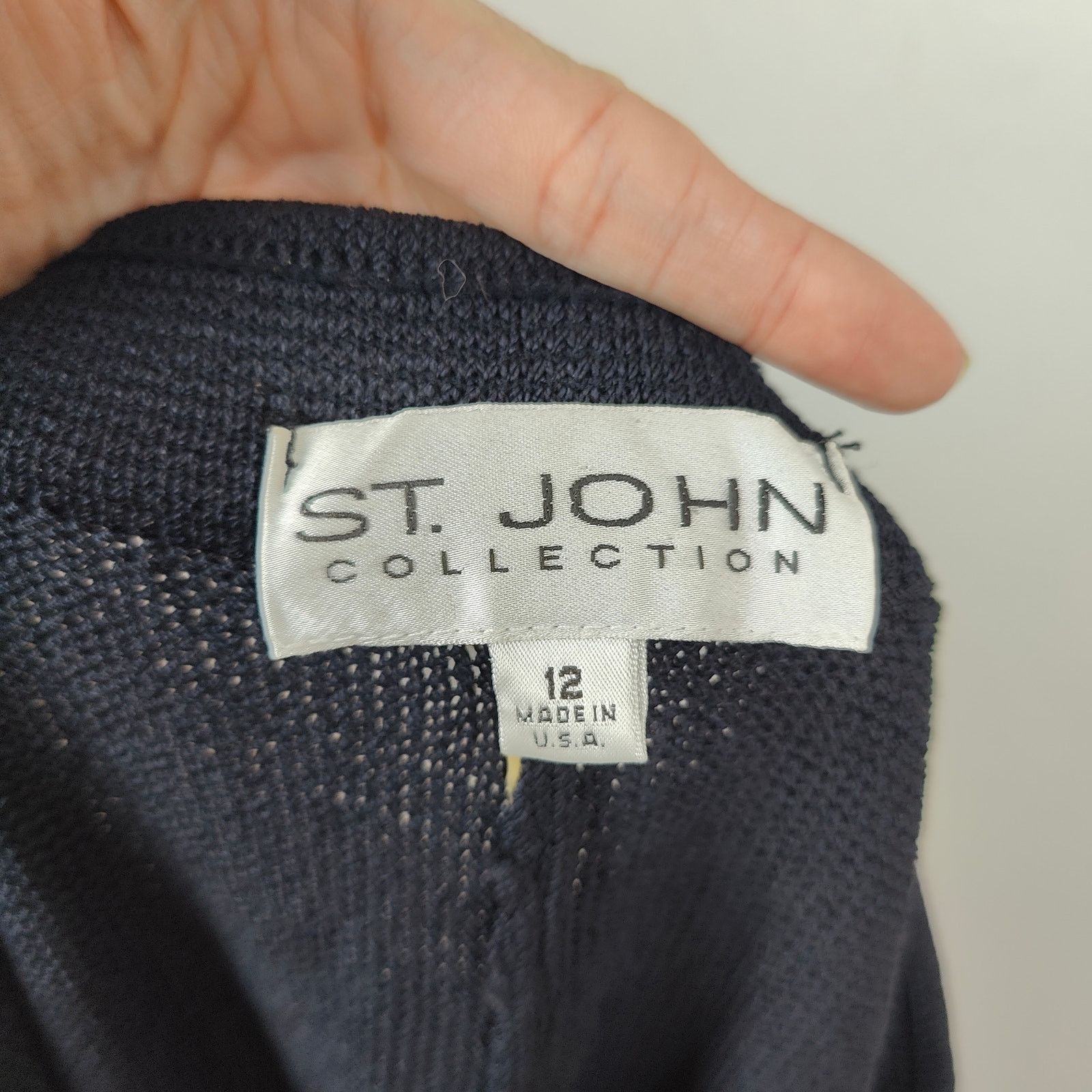 Other Vintage St John Santana Knit Pants Womens 12 Black Pleated Size 34" / US 12 / IT 48 - 6 Thumbnail