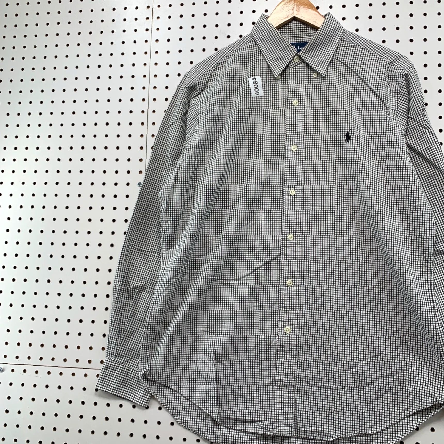Polo Ralph Lauren VINTAGE Polo Ralph Lauren Button Down Shirt Mens Large Gray Check Long Sleeve Collared 90s Size US L / EU 52-54 / 3 - 3 Thumbnail