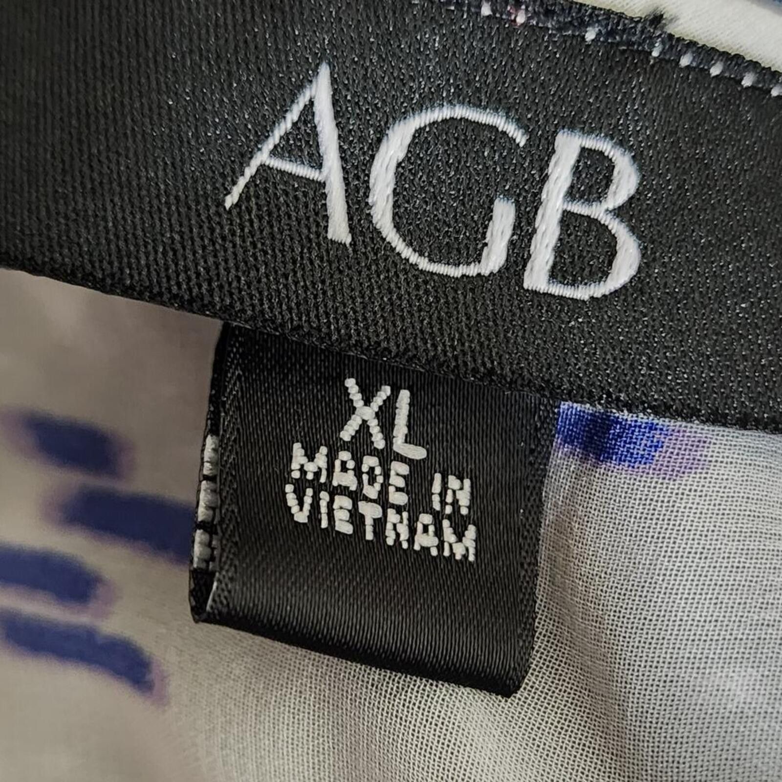 Other AGB XL Sheer Blue Purple White Blouse Size XL / US 12-14 / IT 48-50 - 3 Thumbnail