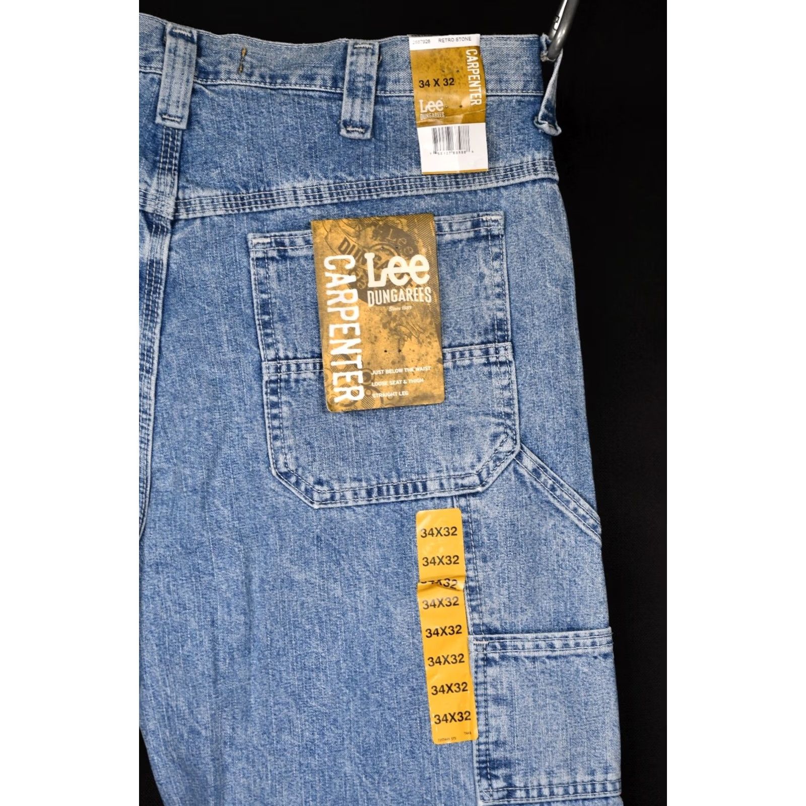 Lee LEE Carpenter Jeans Mens Straight Inseam 32 W34 L32 Blue Cotton Denim Regular 100% Cotton Jeans Waist 34 Length 32 Inseam 32 Mens Size 34x32 Size US 34 / EU 50 - 7 Thumbnail