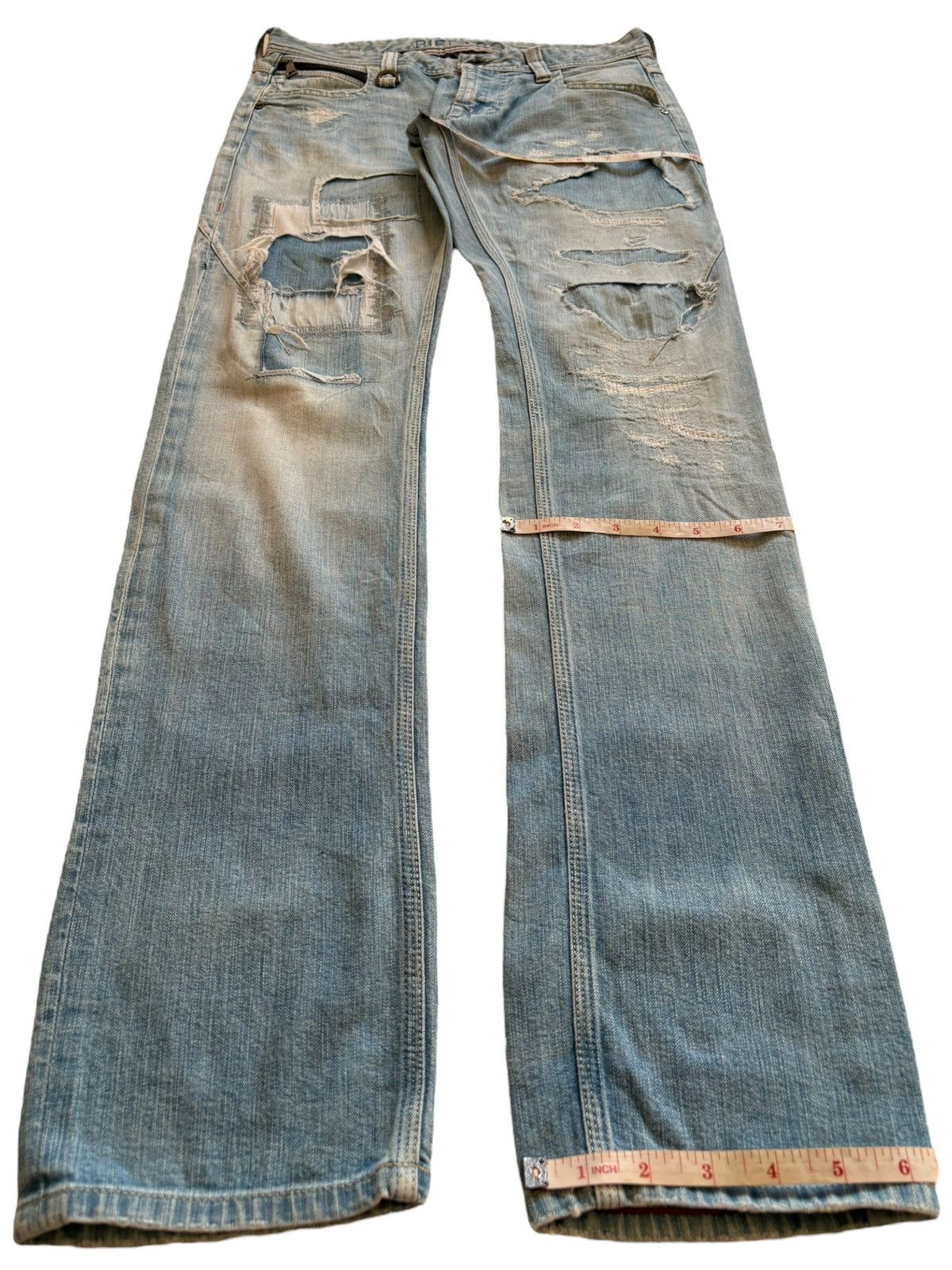 Japanese Brand Vintage Japanese Brand Patches Distressed Ripped Jeans Size US 30 / EU 46 - 16 Thumbnail