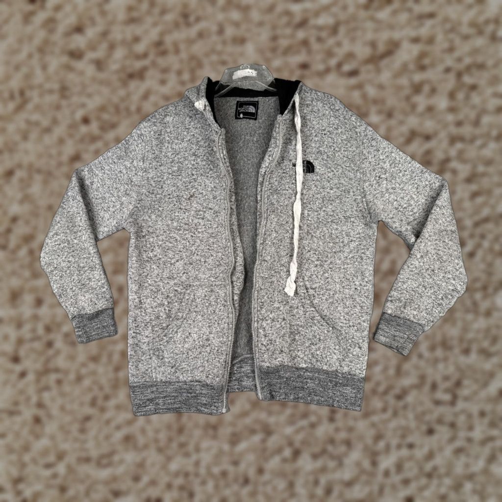 The North Face The North Face Jacket Men Gray Full Zip Hoodie Knit Shell Polyester Fleece Read Size US S / EU 44-46 / 1 - 1 Thumbnail