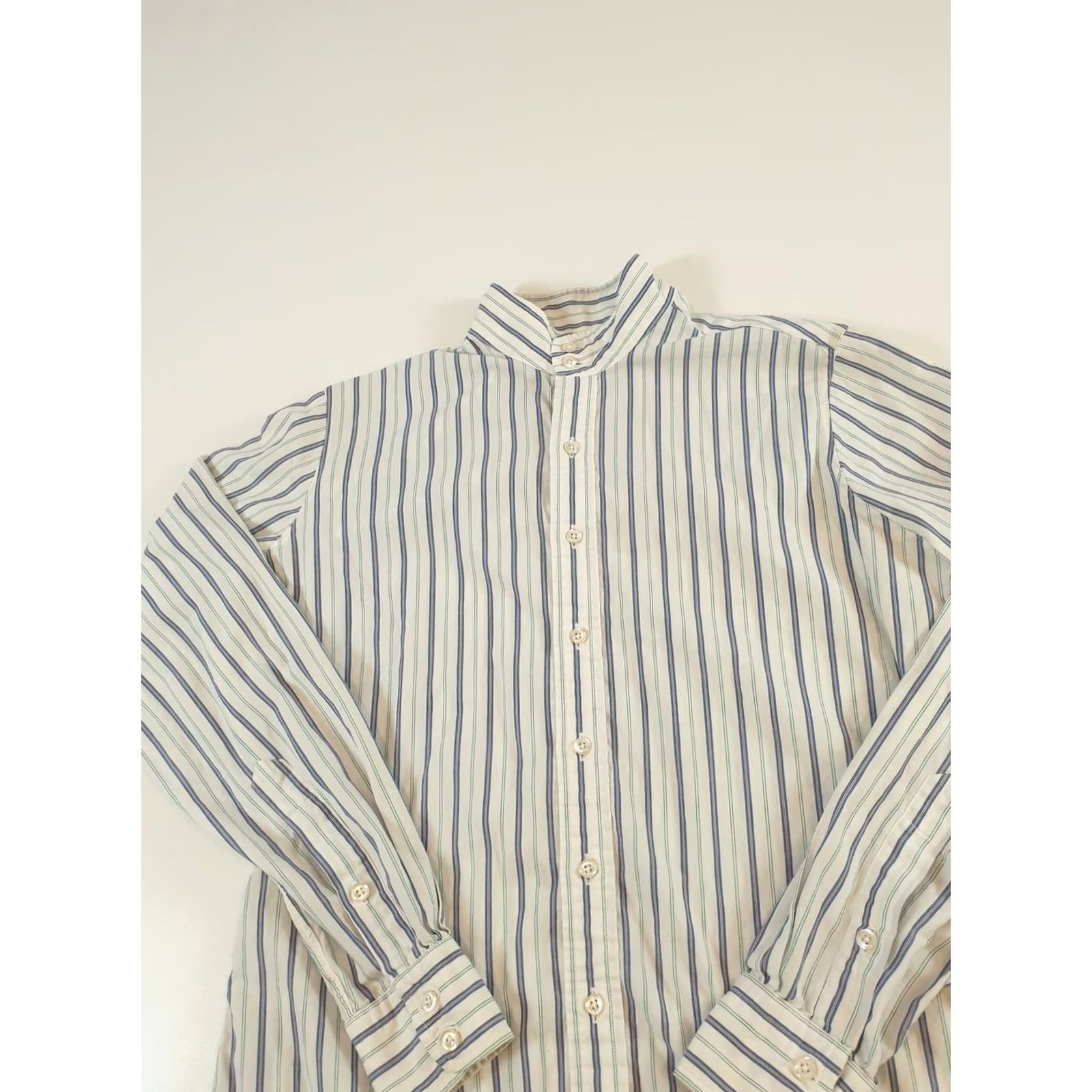 Vintage VINTAGE Essex Shirt Mens 36 Blue White Striped Removable Collar Button Up Made USA Shirt Dress Shirt Mens Blue Striped 80s USA Size US M / EU 48-50 / 2 - 5 Thumbnail