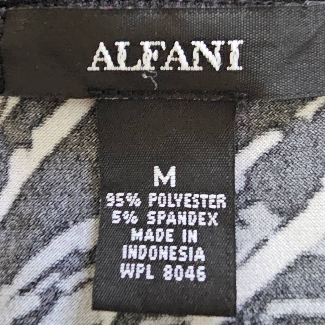 Alfani Alfani Black/White Swirl Knee Length Wrap Dress Size Medium Size M / US 6-8 / IT 42-44 - 5 Thumbnail