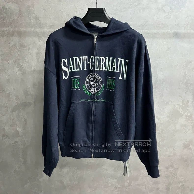 Balenciaga Balenciaga Dark Blue Letter Pattern Printing Zipper Size US S / EU 44-46 / 1 - 1 Thumbnail