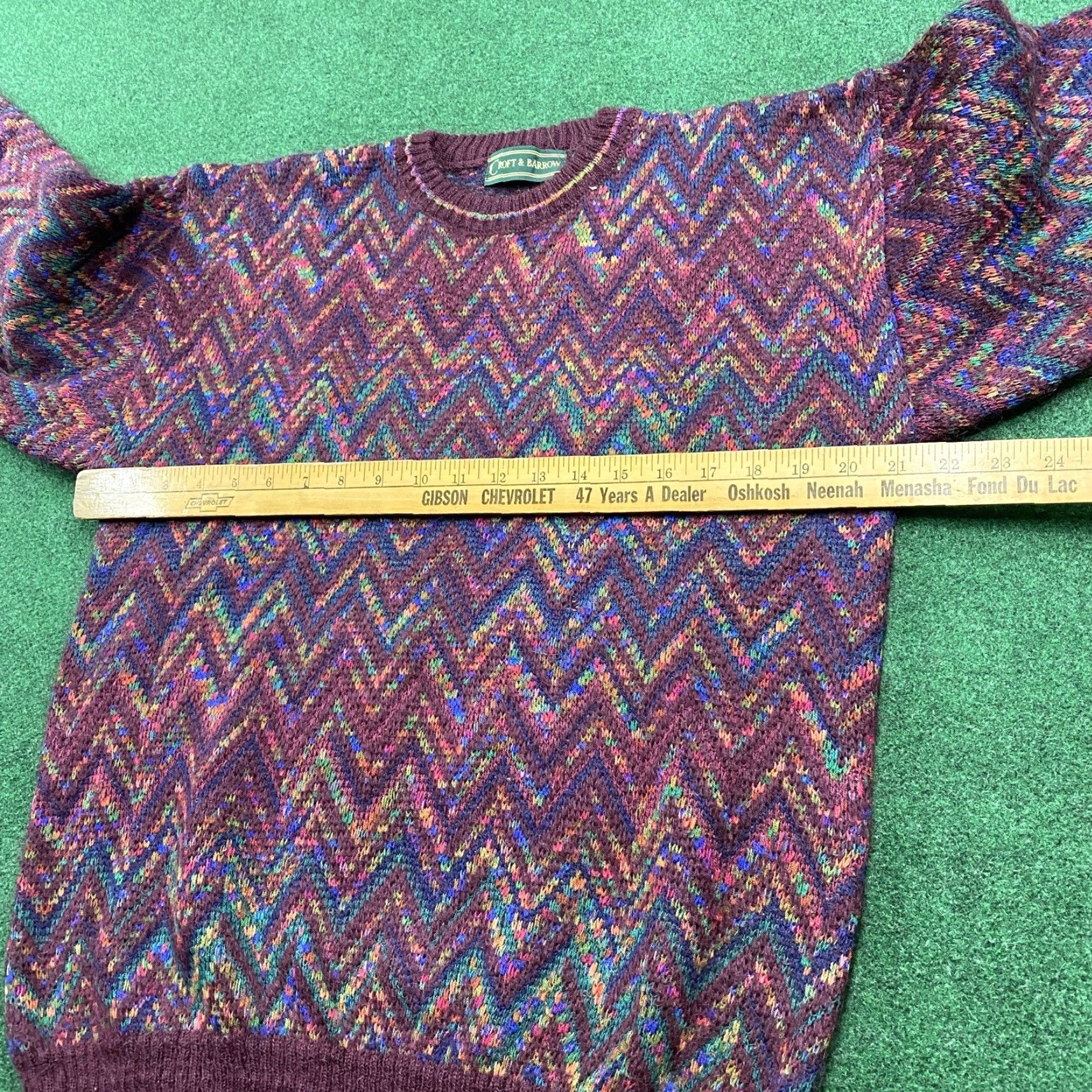 Vintage VINTAGE Striped Wool Sweater Mens S Red Knit Abstract 3D Zig Zag Sweatshirt Size US S / EU 44-46 / 1 - 5 Thumbnail