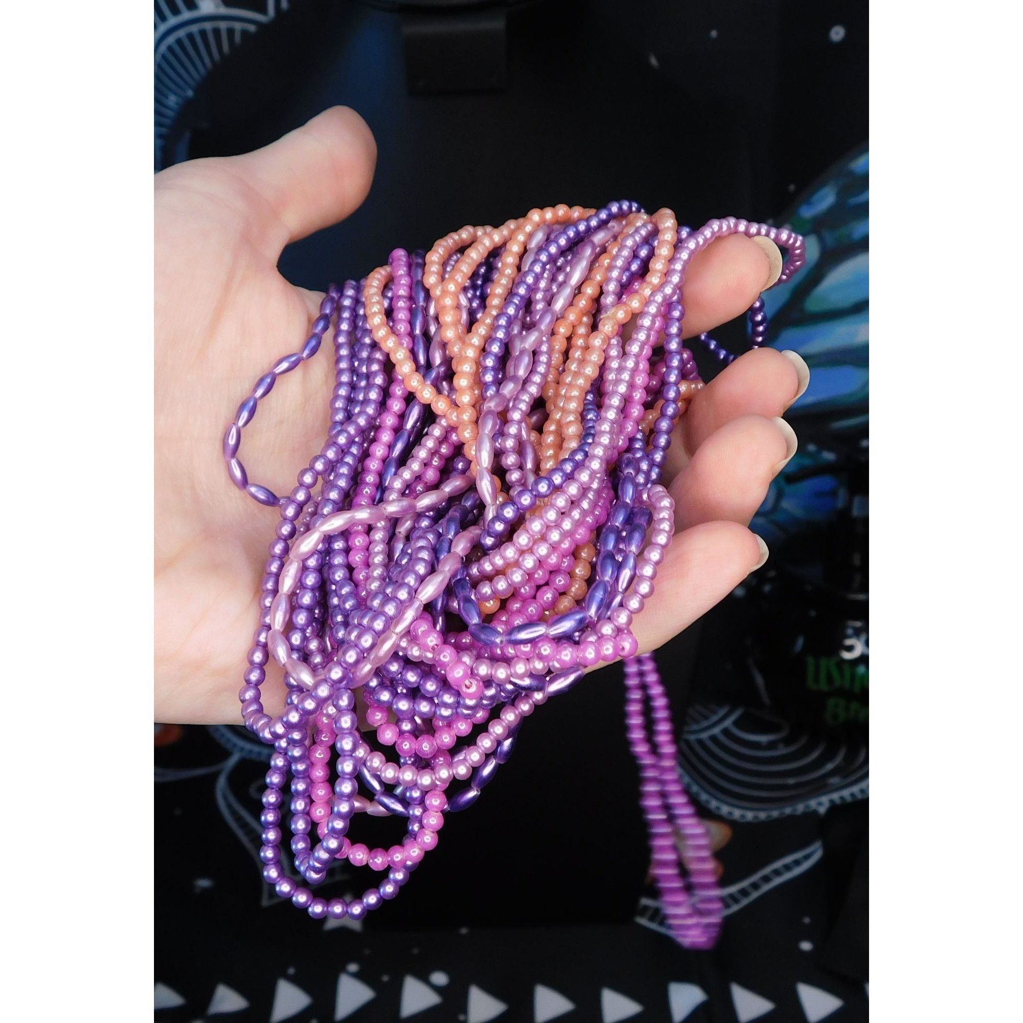 Other Mermaidcore Purple Faux Pearl Beaded Layered Necklace Size ONE SIZE - 2 Thumbnail