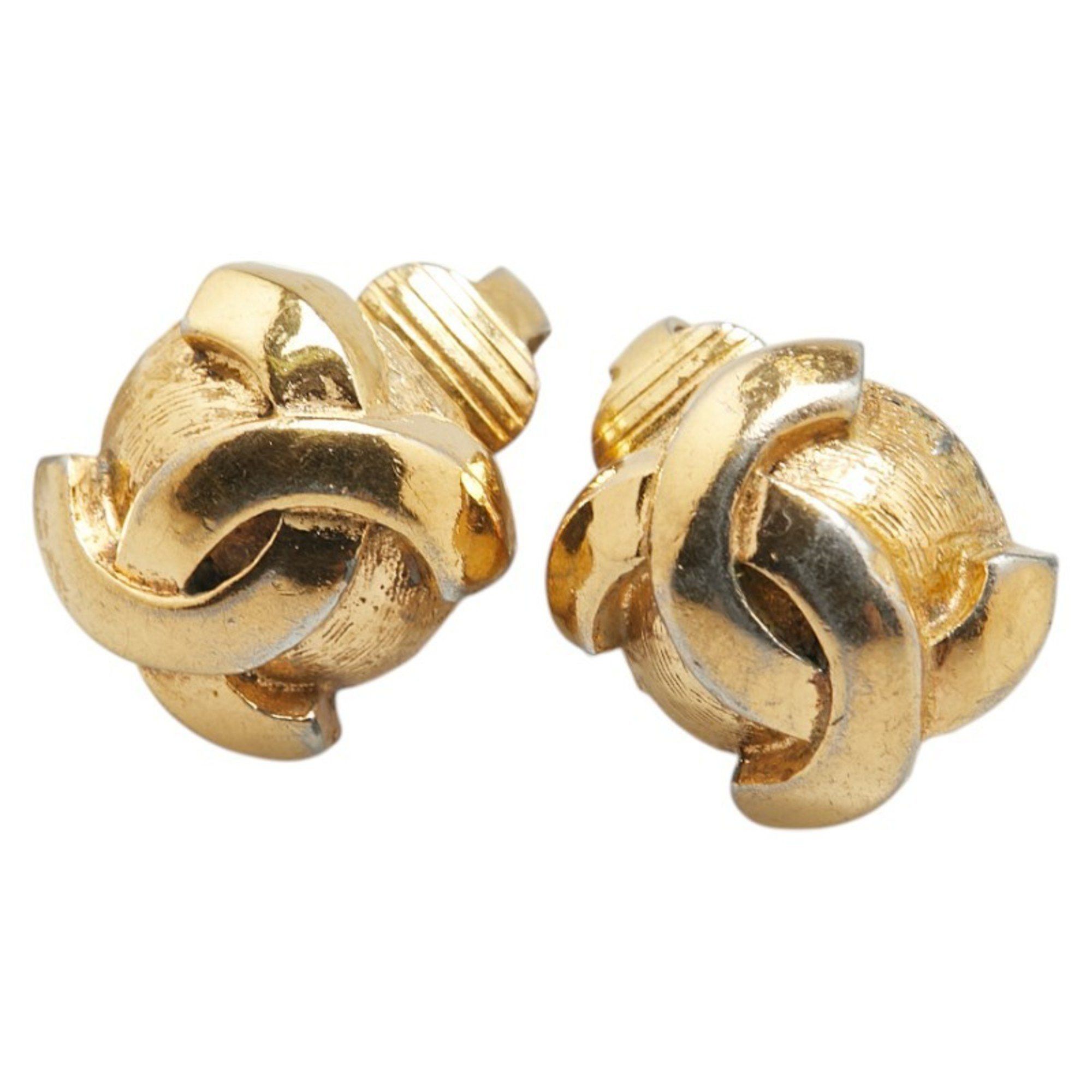 Chanel Chanel Coco Mark Earrings Gold Plated Women's CHANEL Size ONE SIZE - 1 Thumbnail
