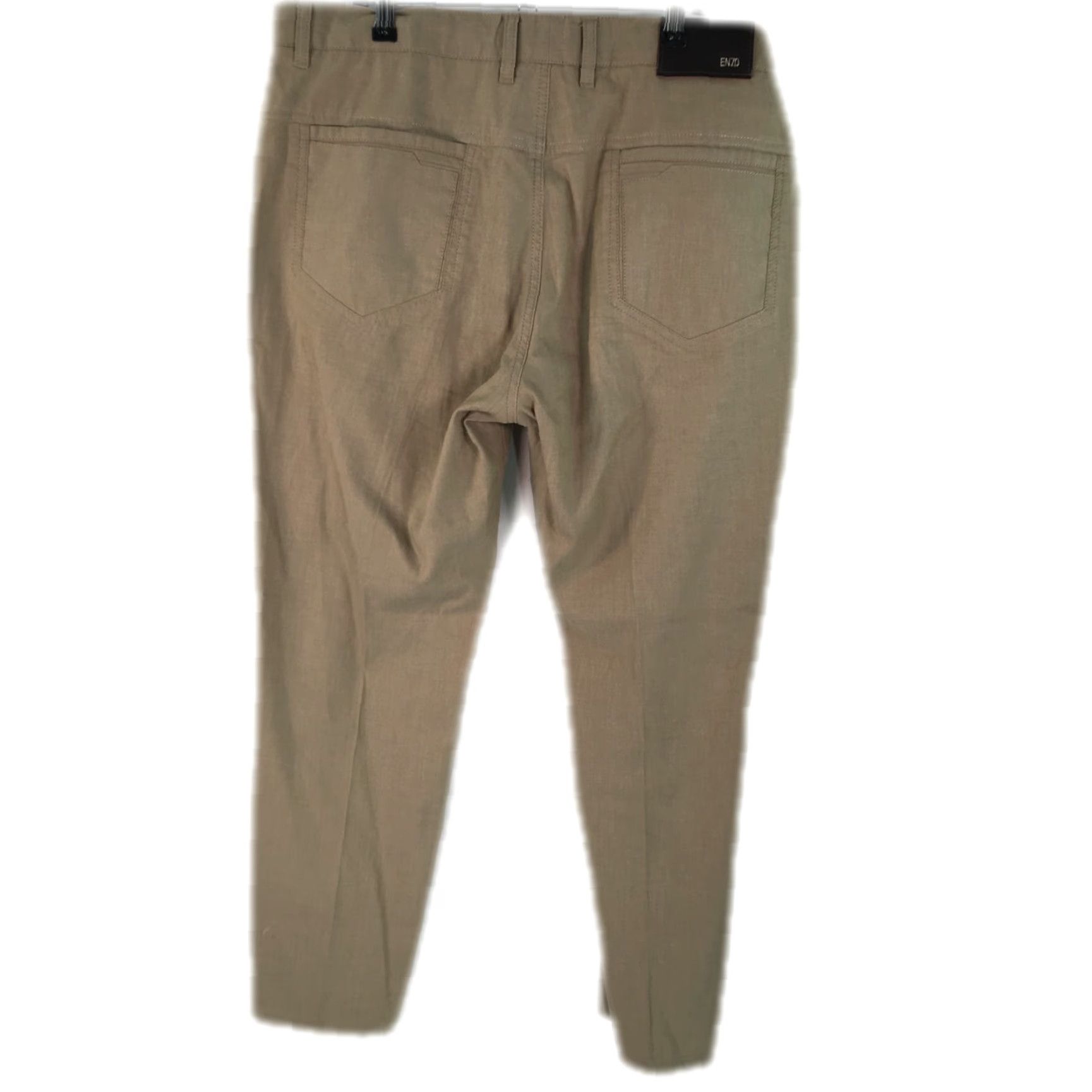 Kenzo Enzo Denim Mens Flat Front Casual Straight Leg Khaki Beige Dress Pants Size 36 Size US 38 / EU 54 - 2 Thumbnail