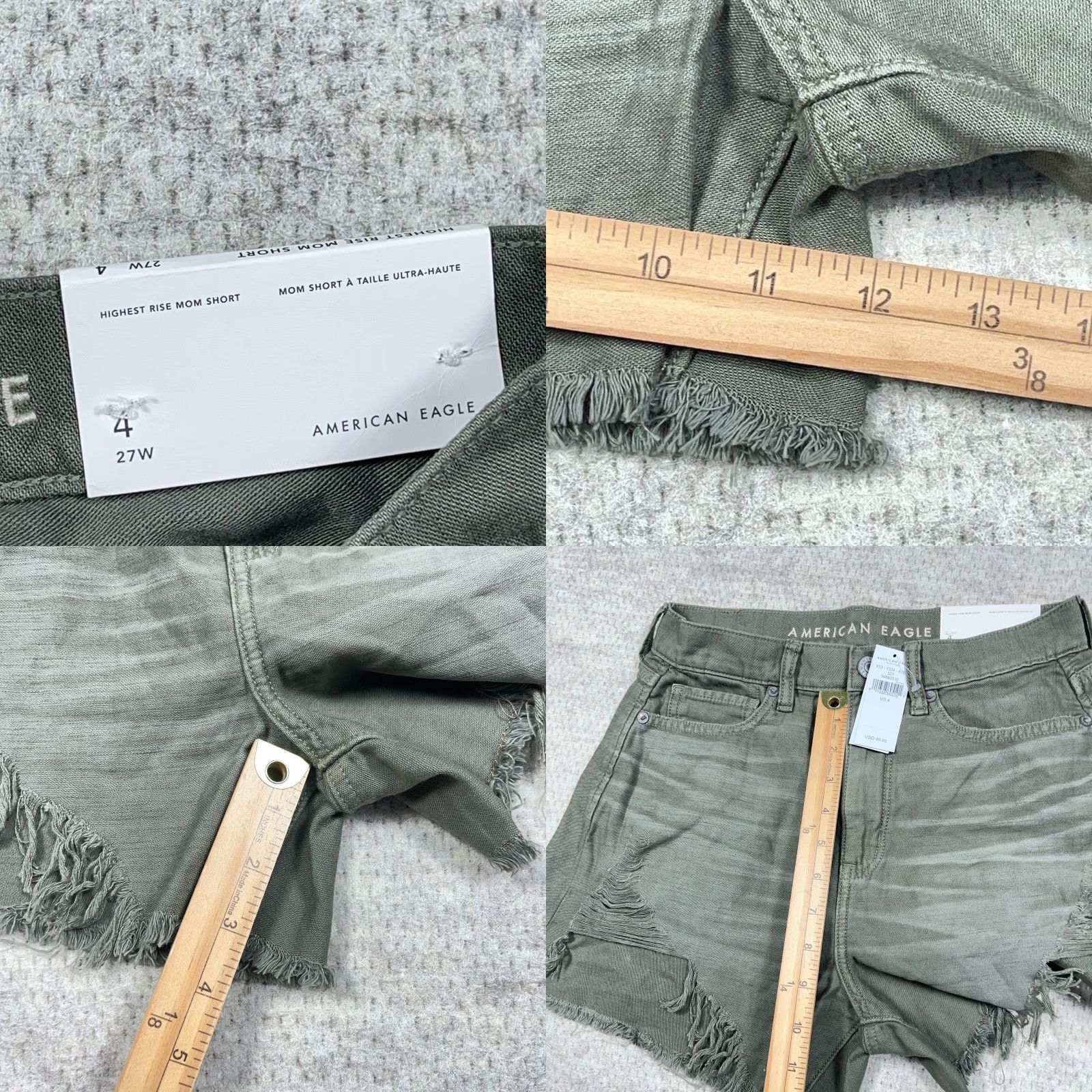 American Eagle Outfitters American Eagle Outfitters Mom Shorts Women 4 Olive Green High Rise Cut Off Jorts Denim 5-Pocket Size 27" / US 4 / IT 40 - 8 Thumbnail