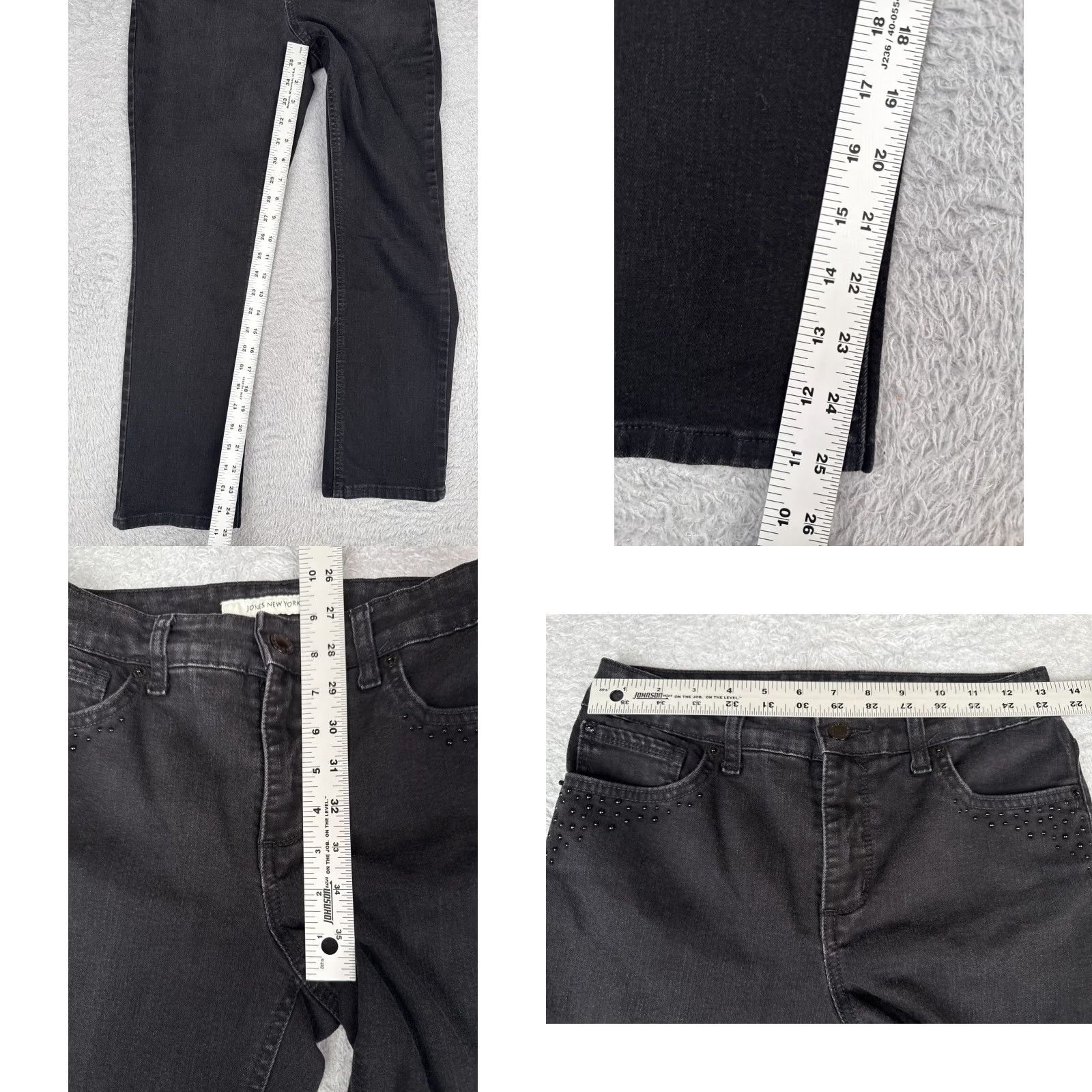 Jones New York Jones New York Jeans Womens 6P Black Lexington Straight Mid Rise Cotton 26x25 Size 28" / US 6 / IT 42 - 8 Thumbnail